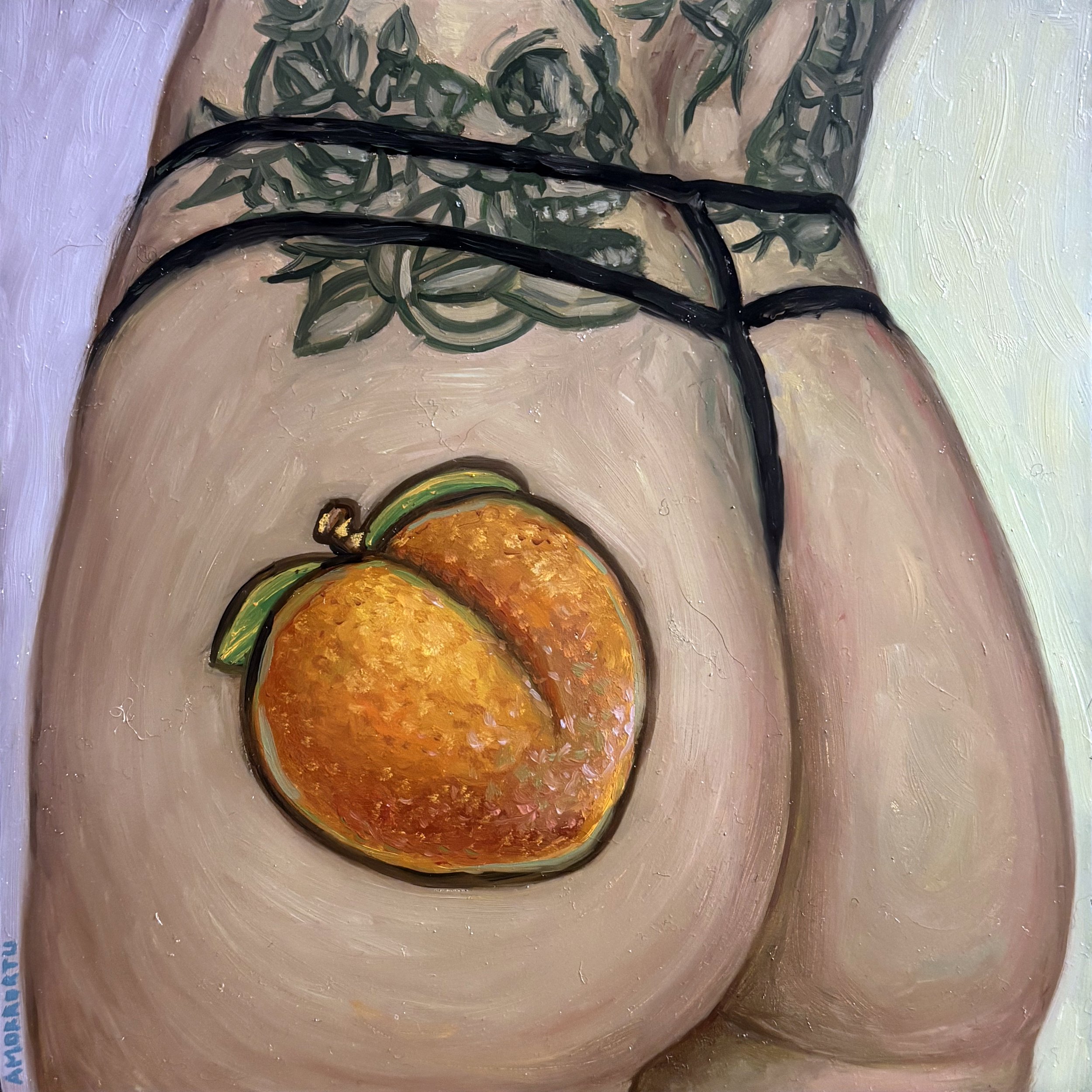 "Durazno", Oil 8"x8" wood.