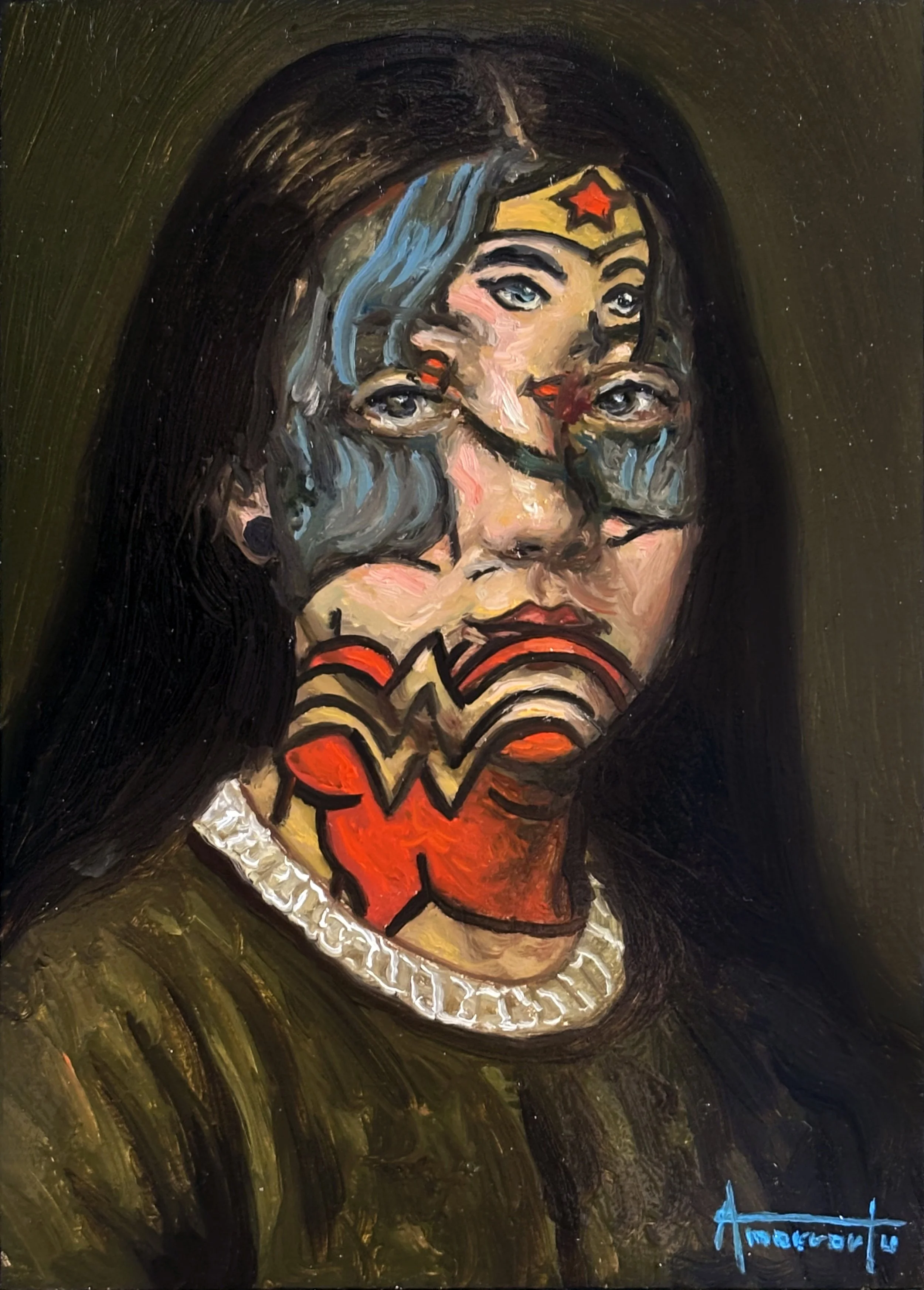 "Portrait of an Archetype", Oil 5"x7" wood. Sold
