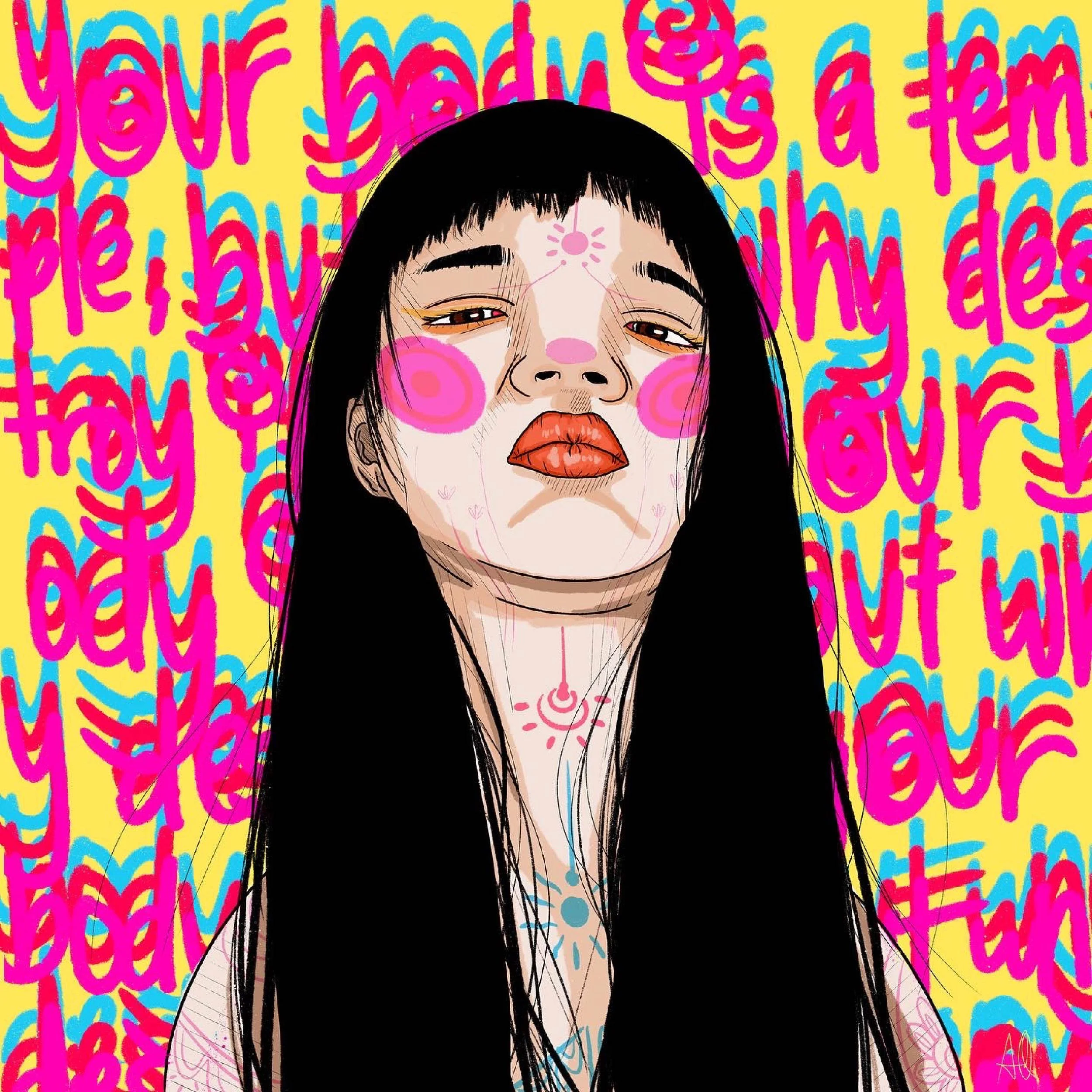 your body is a temple art arra procreate