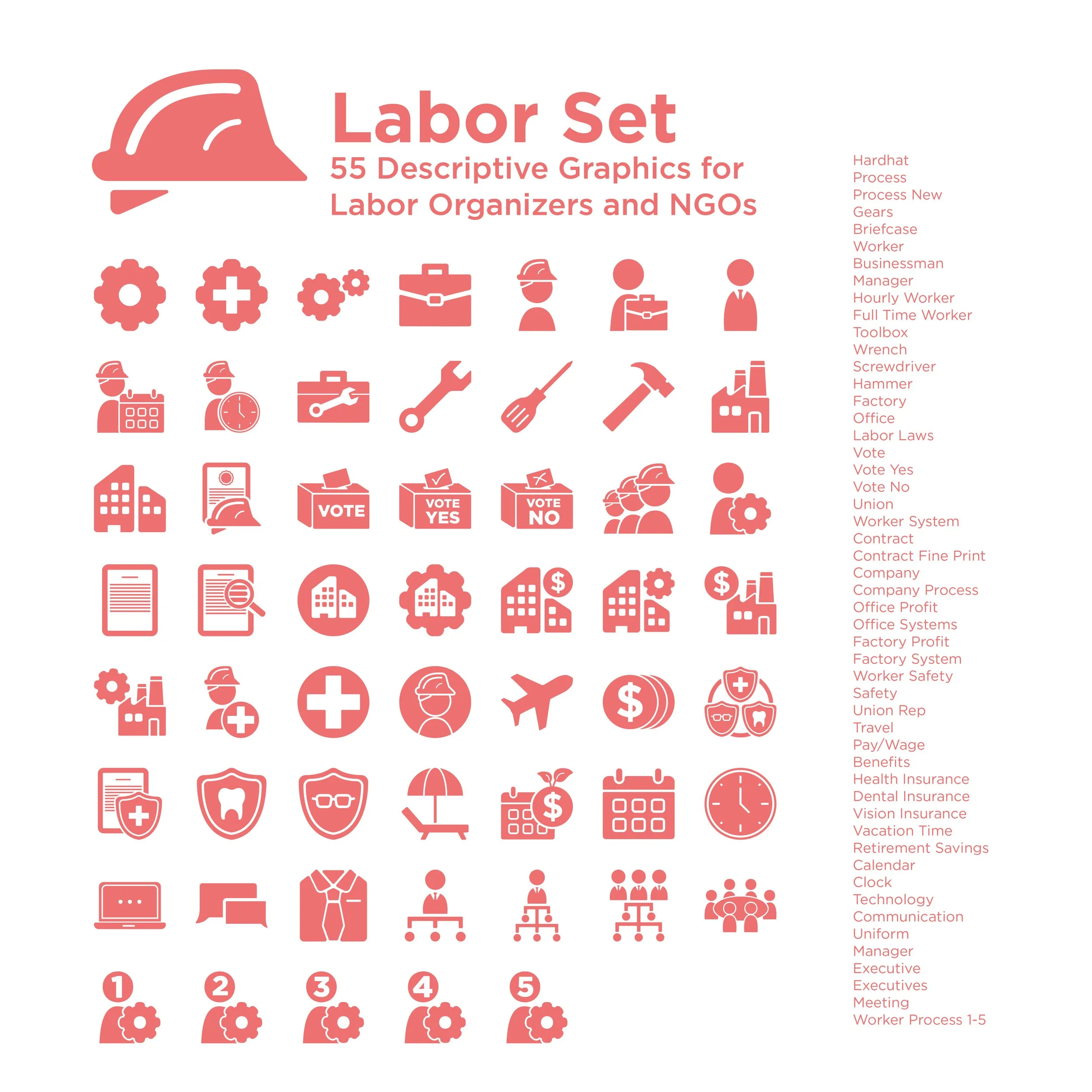 Labor Movement Icon Set