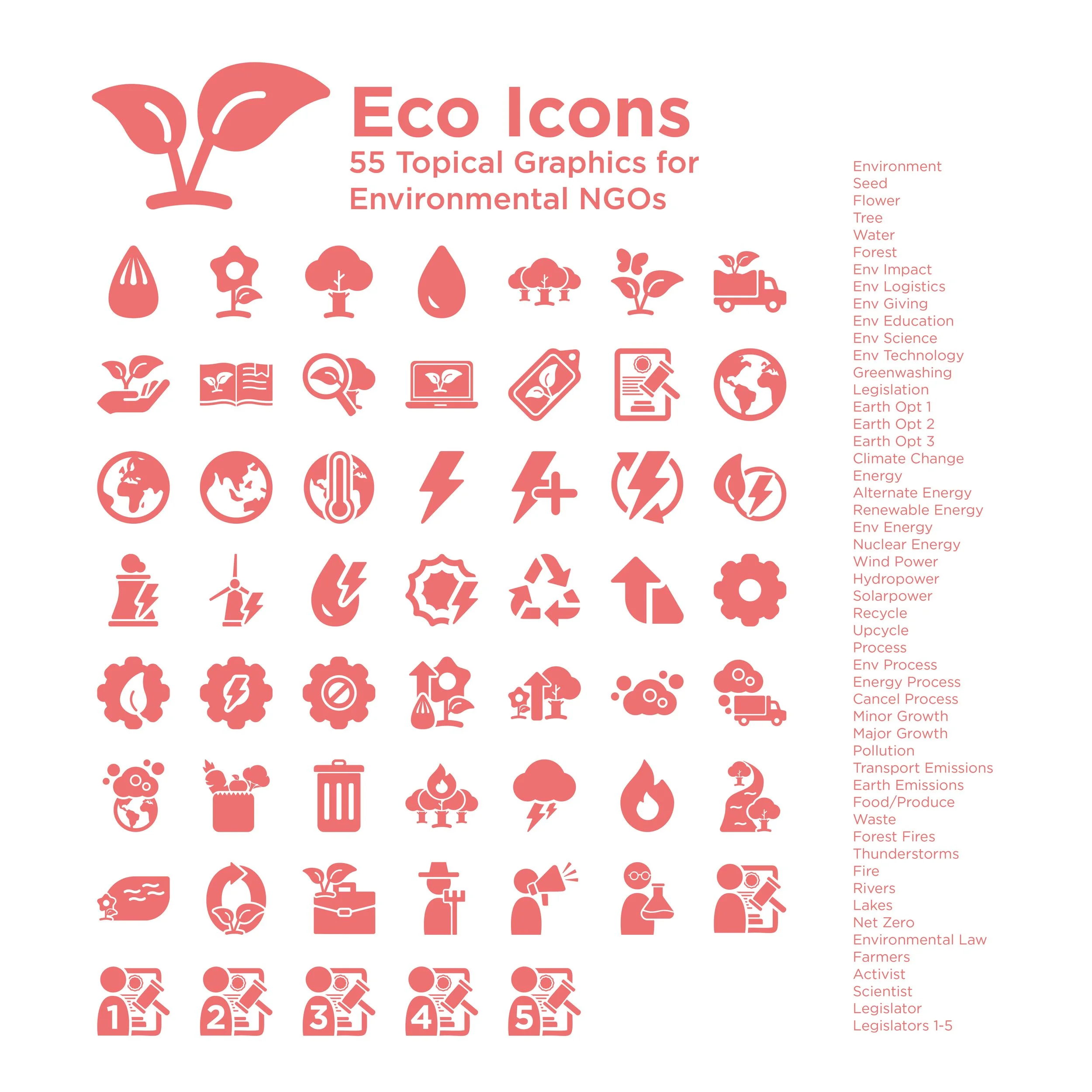 Environmental Nonprofit Icon Set