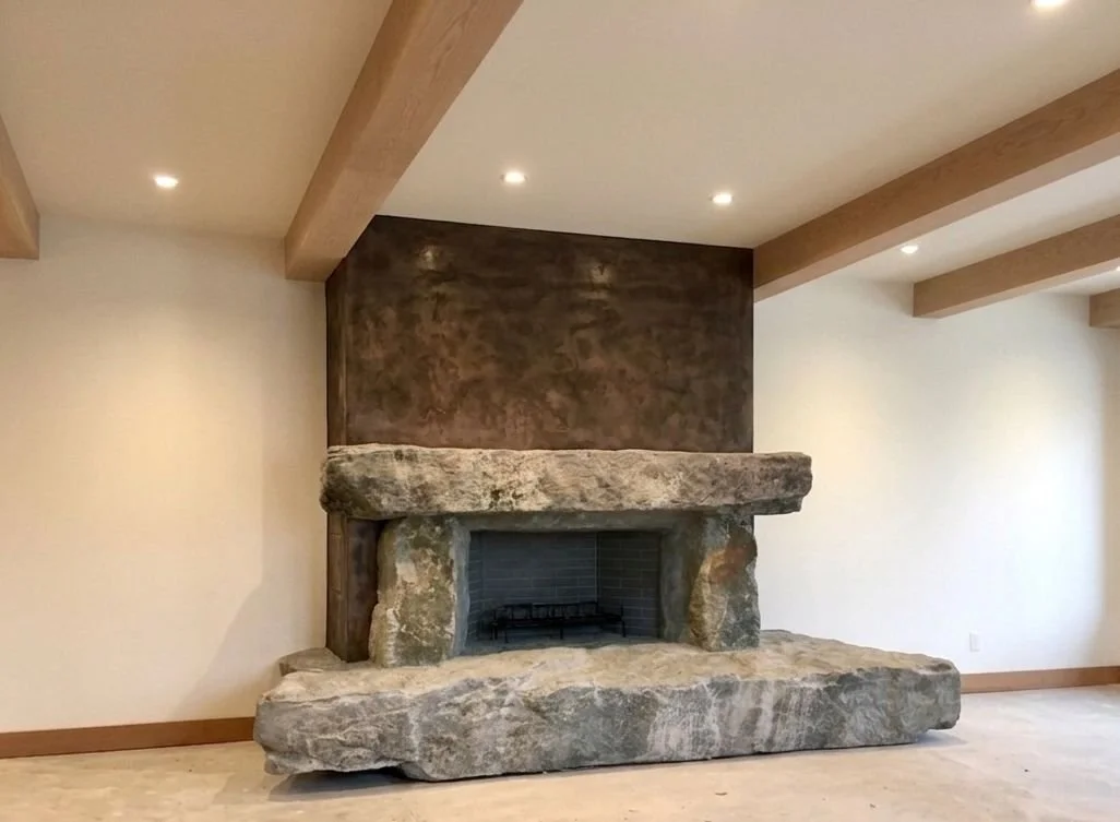 Ancient Bronze Liquid Metal Plaster | Fireplace | Whistler