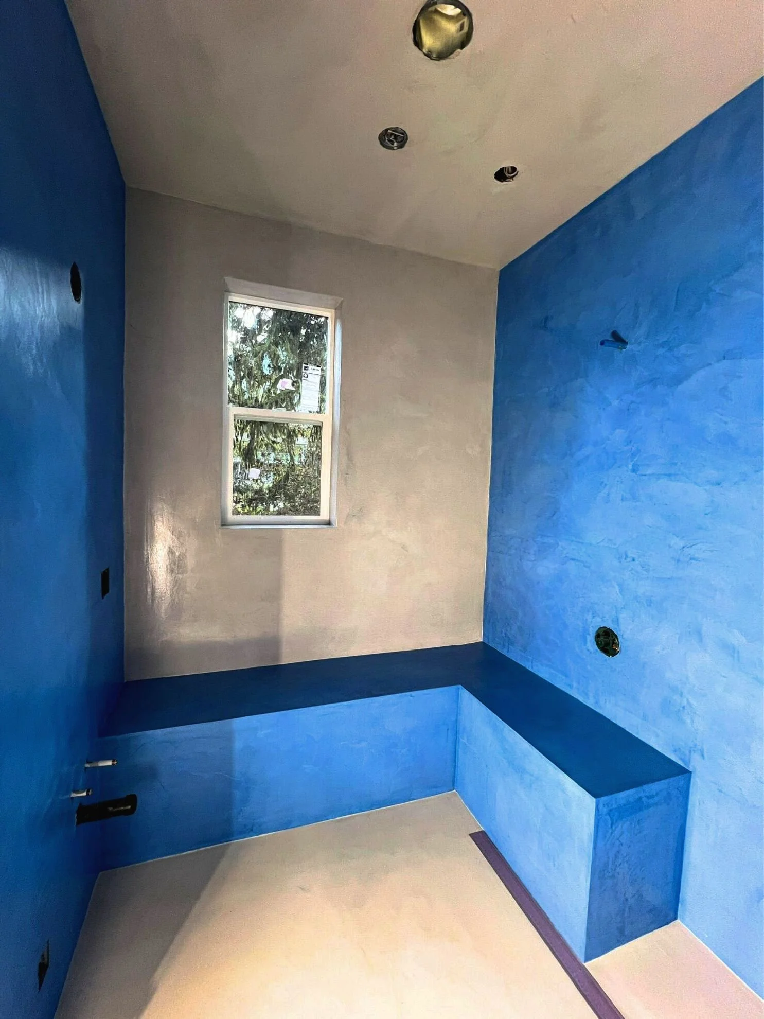 Blue Microcement | Shower | Whistler