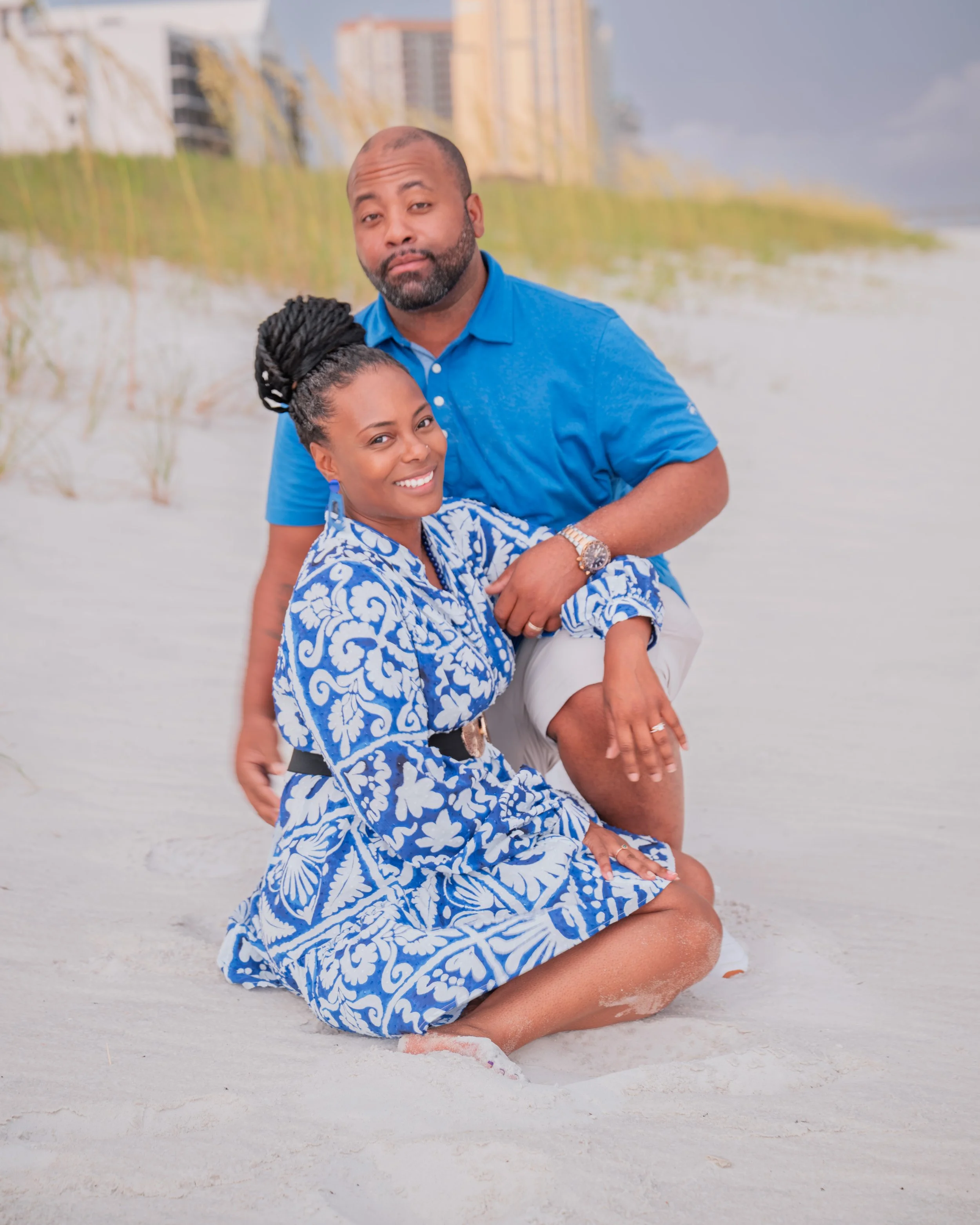 Couples portrait session on the beach in Navarre, FL. 