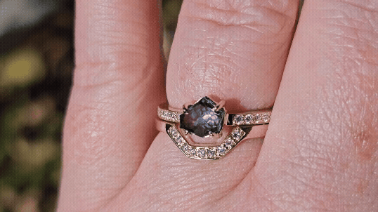 1.22 Carat Solara Blue Hand-Cut Montana Sapphire Ring in Yellow