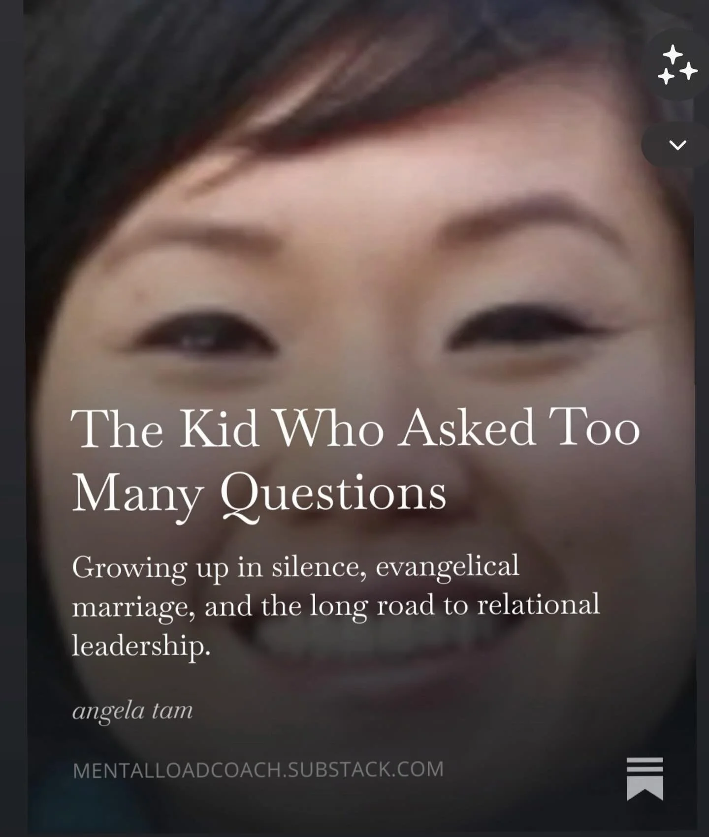 I am on Substack and I will be delivering long form posts about my personal experiences with the mental load and my relationship with my partner and kids. Yesterday, I shared about how my immigrant parents and evangelicalism shaped my relationship wi