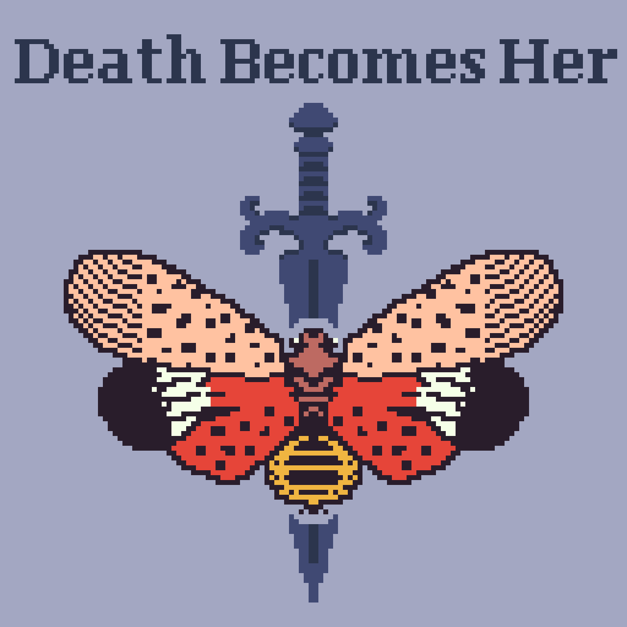 Pixel art of the invasive Spotted Lanternfly