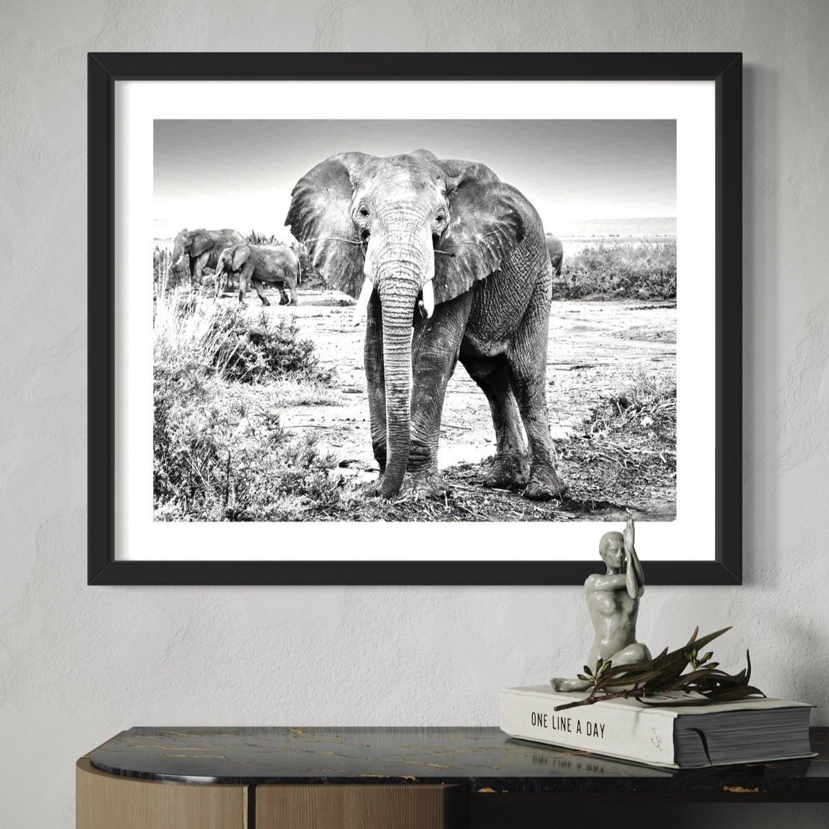 Zambian+Protector+68+x+54+framed+size+black+white+matt+dble+%24770.jpg