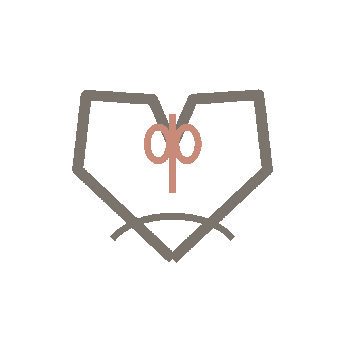 A stylized illustration of a heart with a pair of scissors in the center.