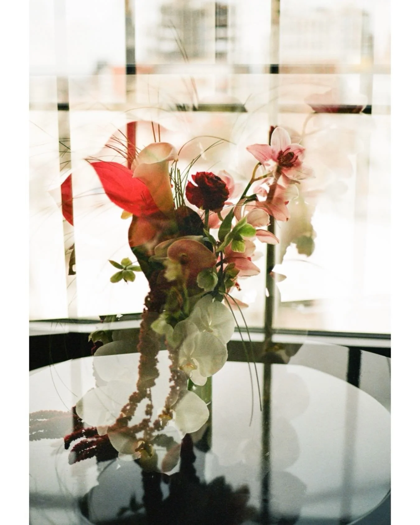 ✨An accidental but magical double exposure of Patricia's stunning tropical bouquet on Friday💐

Their film is starting to roll in and I'm drooling over the results. Full sneak peek coming soon.

Florals by @dirtco.floral 
Planning @events_by_sheavonn