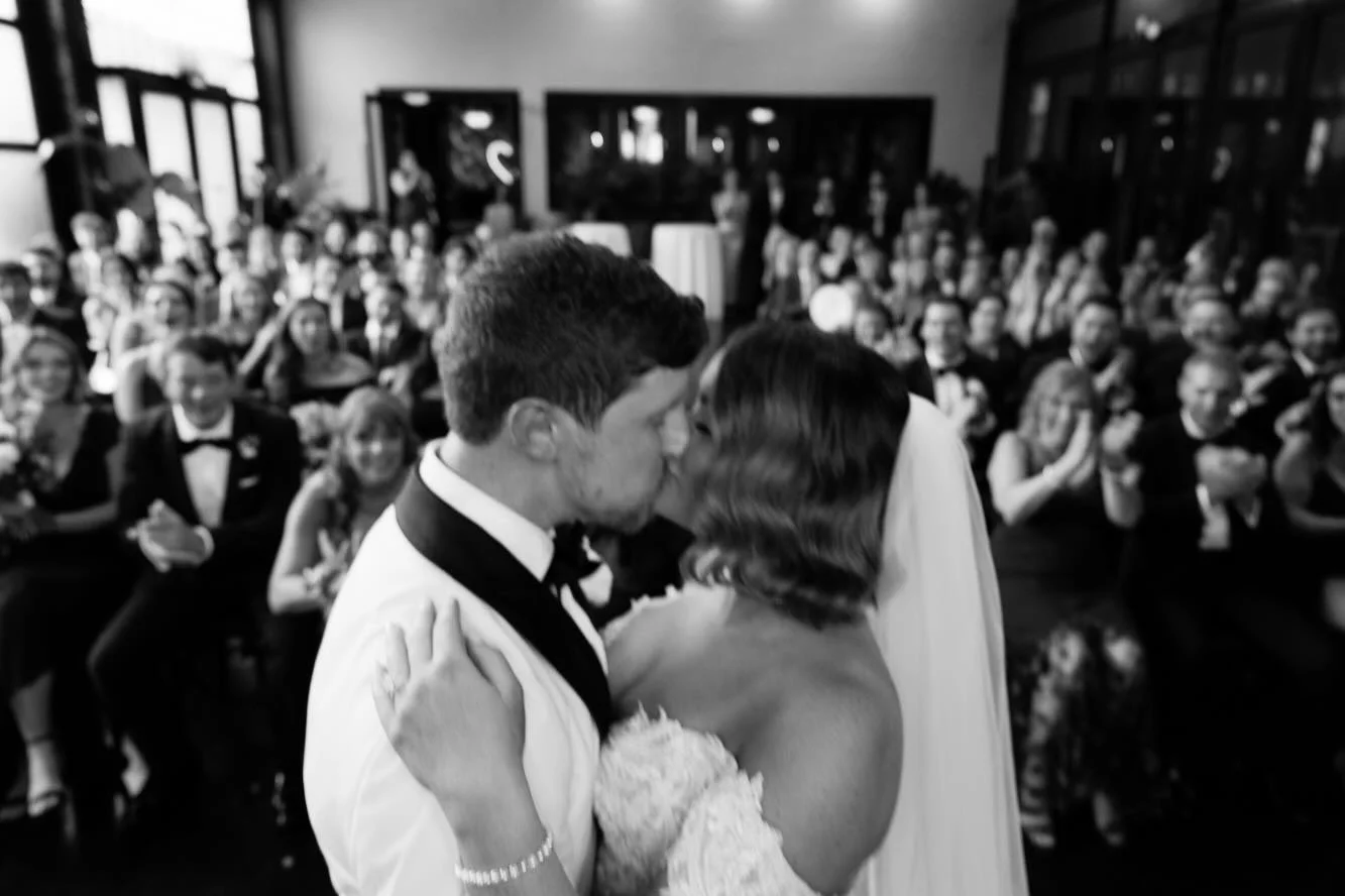 Fun fact - a couple of days before their wedding, Lexi sent me a Pinterest pin of this POV for their first kiss and asked if we could recreate it. It was my first time shooting a first kiss from this angle and a few nerves set in - which always means