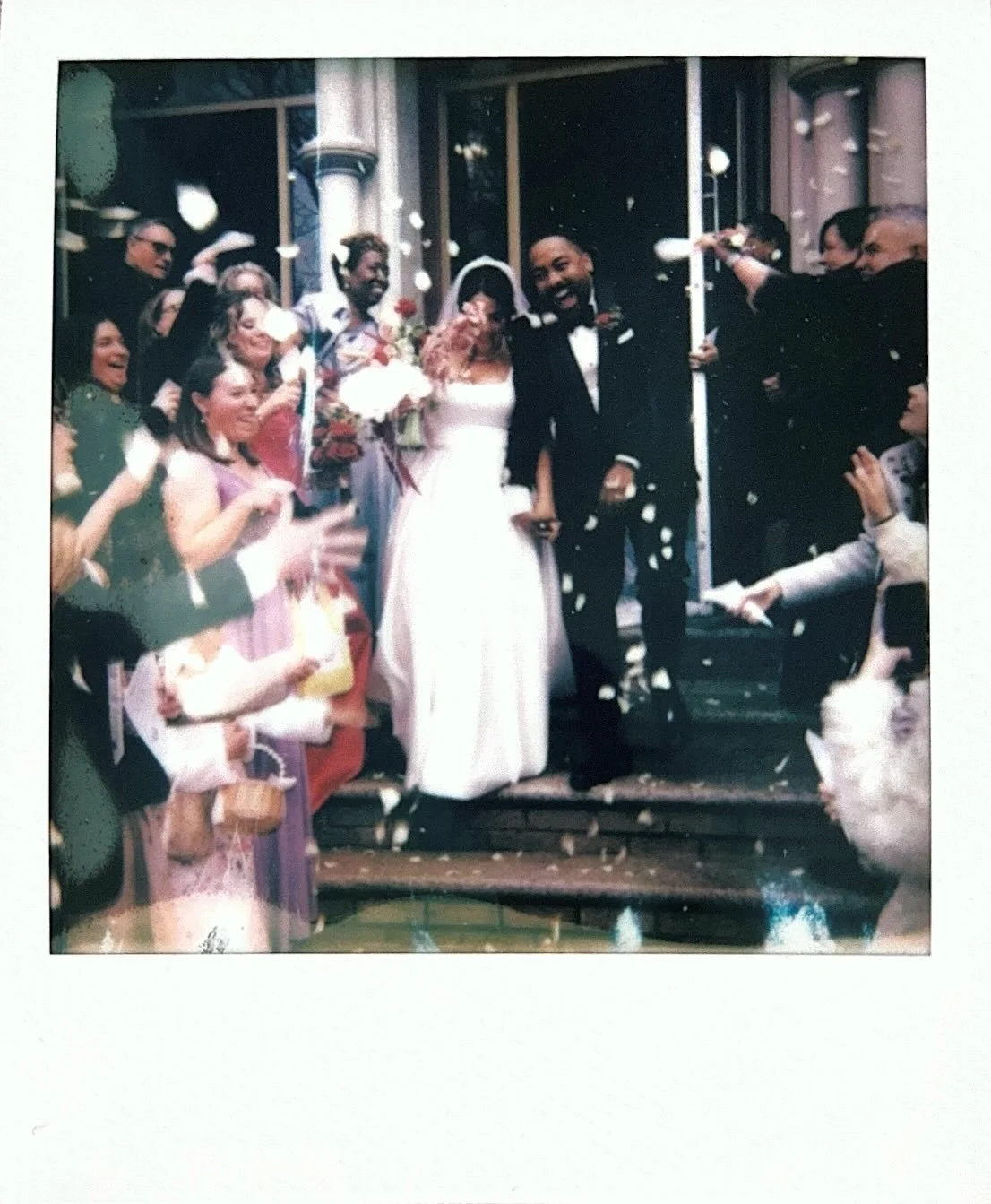 💌A couple of the Polaroids from Patricia &amp; Gregory at The Liberty Warehouse are going in the mail tomorrow to the happy couple. I've been including Polaroids since my very first wedding and I'll never stop, they're my favorite tiny 4x5 keepsake 