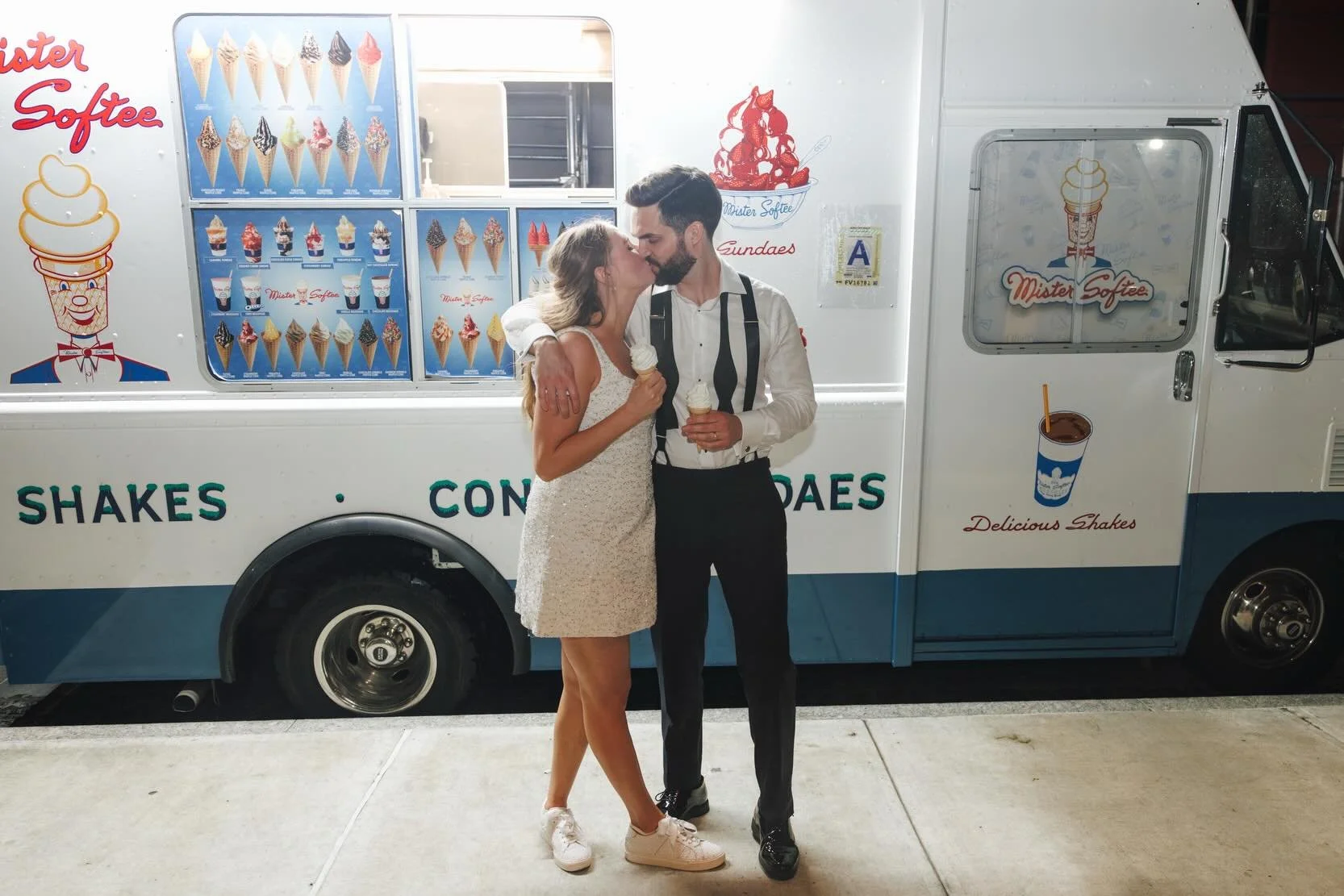 Mr. Softee at your wedding, or cake at your wedding? The correct answer is both, sealed with a kiss💋

Venue @celestinebklyn 
Coordination @pixienpetalevents 
Video @jamesliufilms 
Florals @hanatonyc 
DJ @marcushodj 
Cake @ladybirdbakery 
Oysters @re