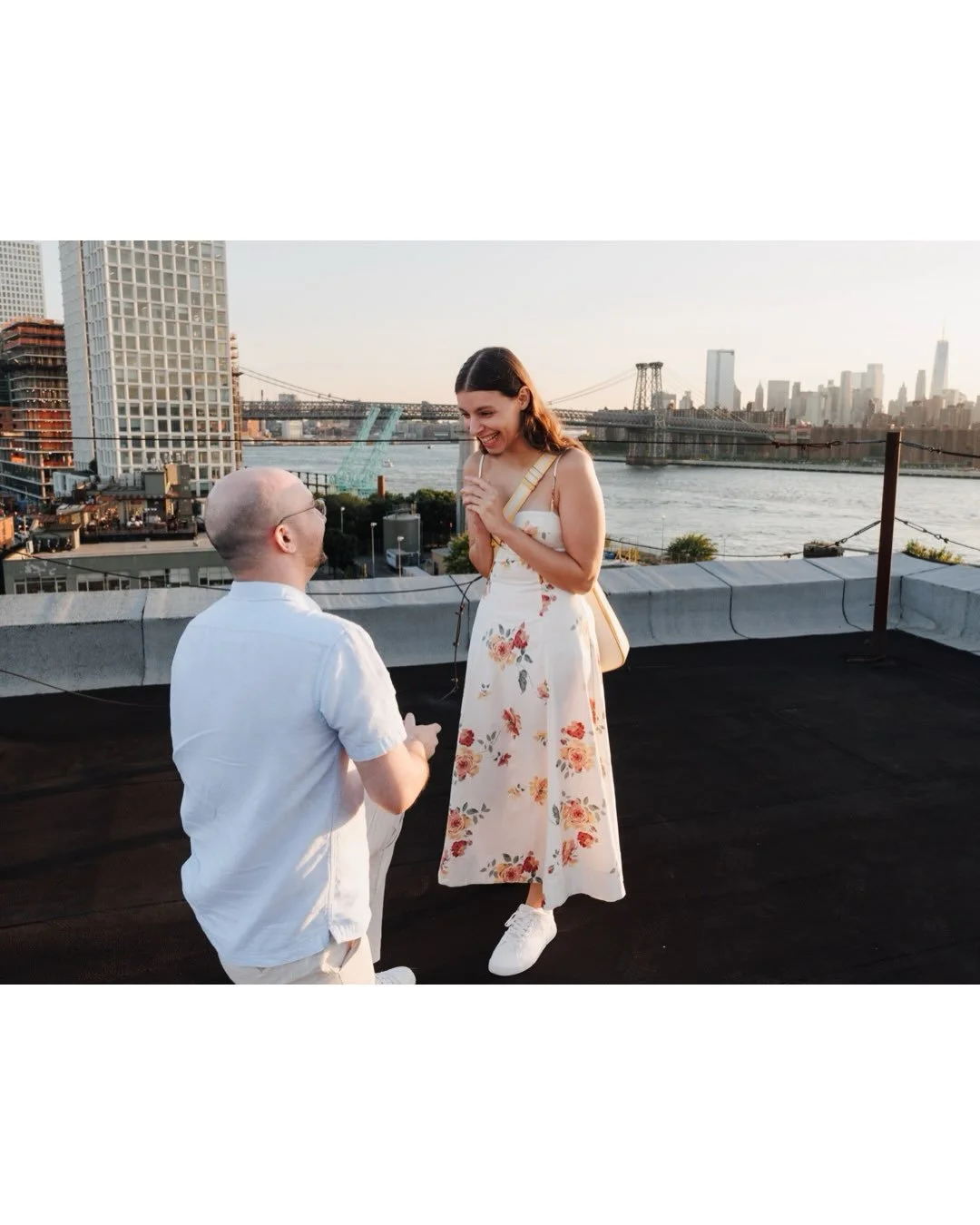 Golden hour, a fake work emergency and the most romantic rooftop proposal later, Yael &amp; Benny said yes to a life together. Huge congratulations💕