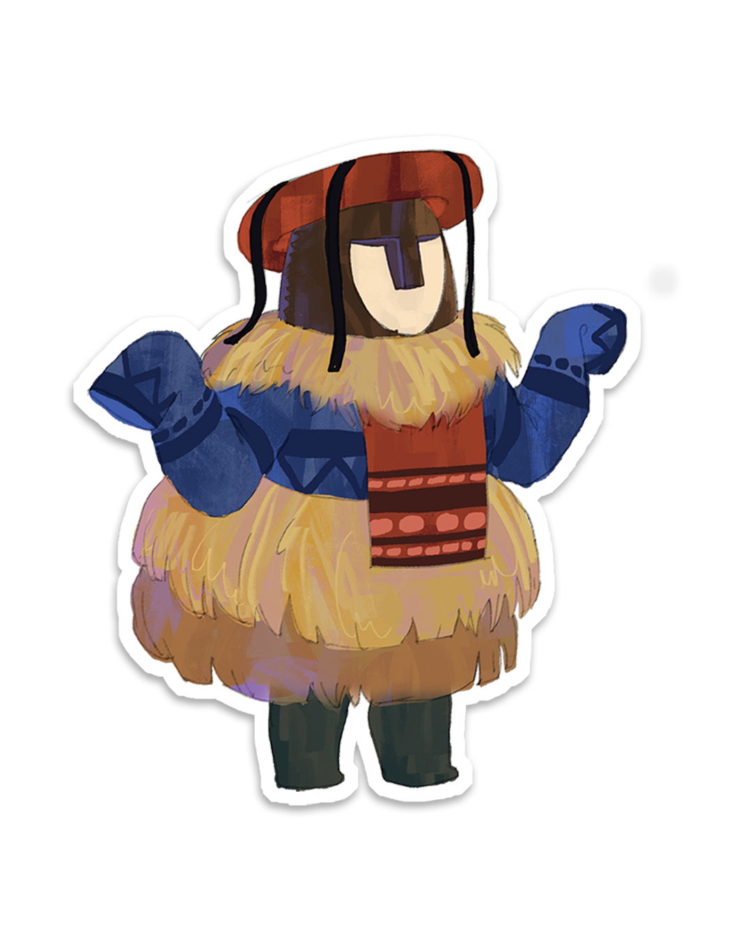 Red and Blue Masquerade Sticker (2")
