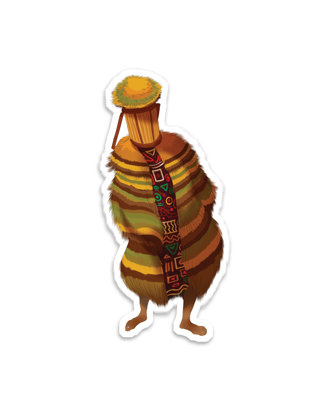 Straw Masquerade Sticker (2")