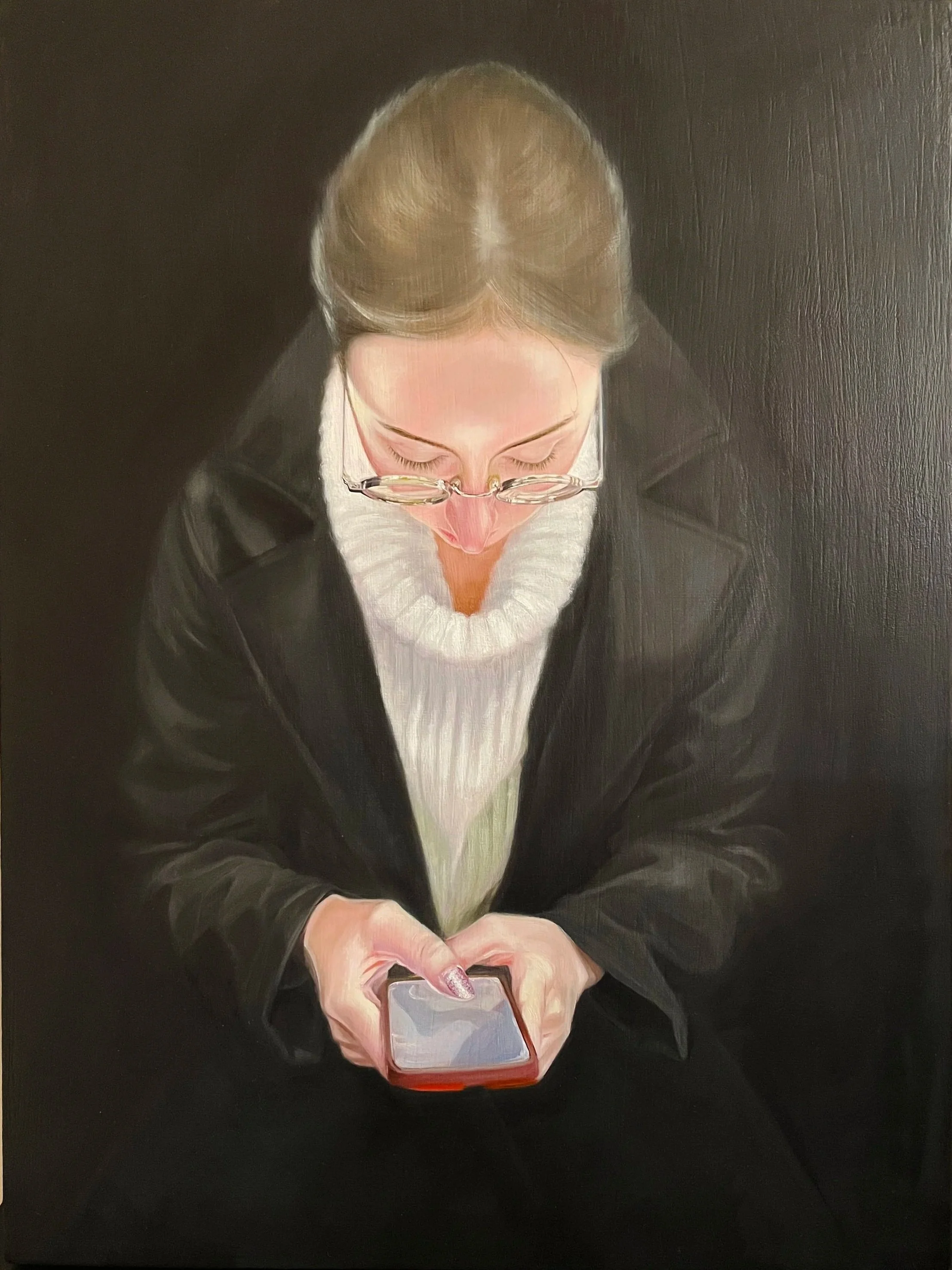 Reading-1, oil on panel, 12''x 16''