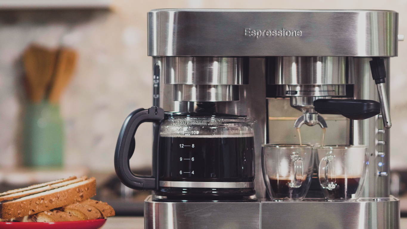 Stainless Steel Combination Pump Espresso Machine with 10Cup Drip