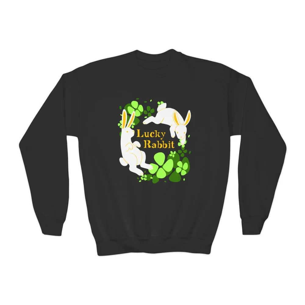Lucky Rabbit Youth Crewneck Sweatshirt — The Jumping Hare