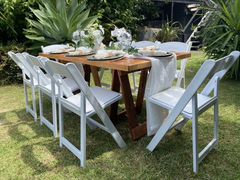 White Resin Fold up Chair