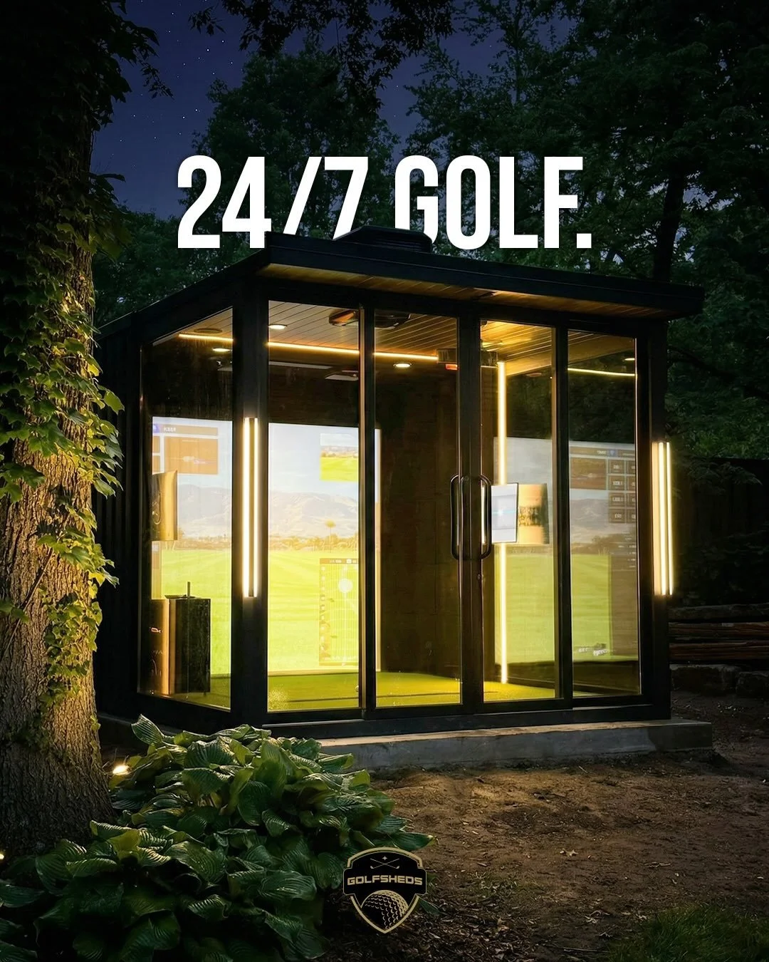 24/7 GOLF.

The XLE is the ultimate place to perfect your game. A 19&rsquo;x12&rsquo; private golf suite, this Golfshed is engineered with premium steel and high-impact glass. It&rsquo;s climate controlled, so the golf season never ends. 

All year l