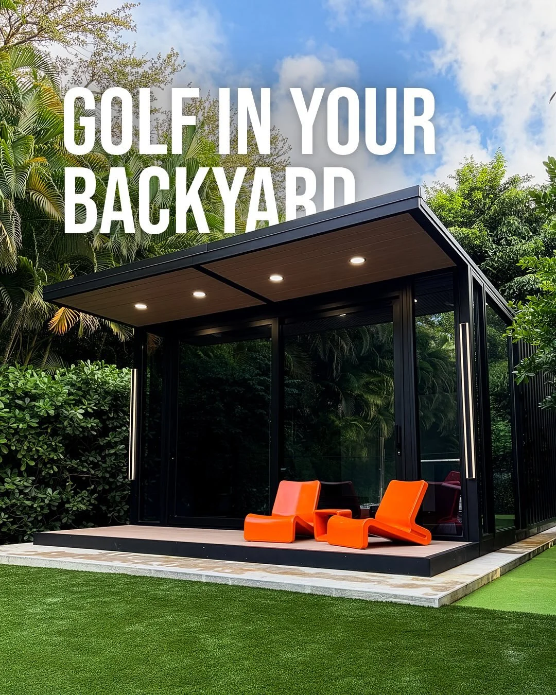 This is the gold standard of backyard golf.

The Platinum Edition is the ultimate golf destination&hellip; in your backyard. Check out the specs:
-24&rsquo; x 16&rsquo; exterior footprint
-19&rsquo; x 15&rsquo; interior sanctuary 
-285 sq. ft. of cli