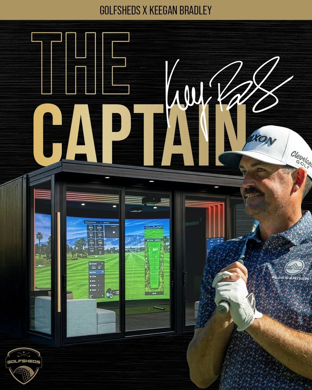 This is backyard golf.

We partnered with @keeganbradley1 to create the ultimate golf sanctuary for your backyard. Now presenting: The Captain. Designed with luxury in mind, this is our largest Golfshed ever. ⛳️

The specs:
-27&rsquo; x 20&rsquo; ext