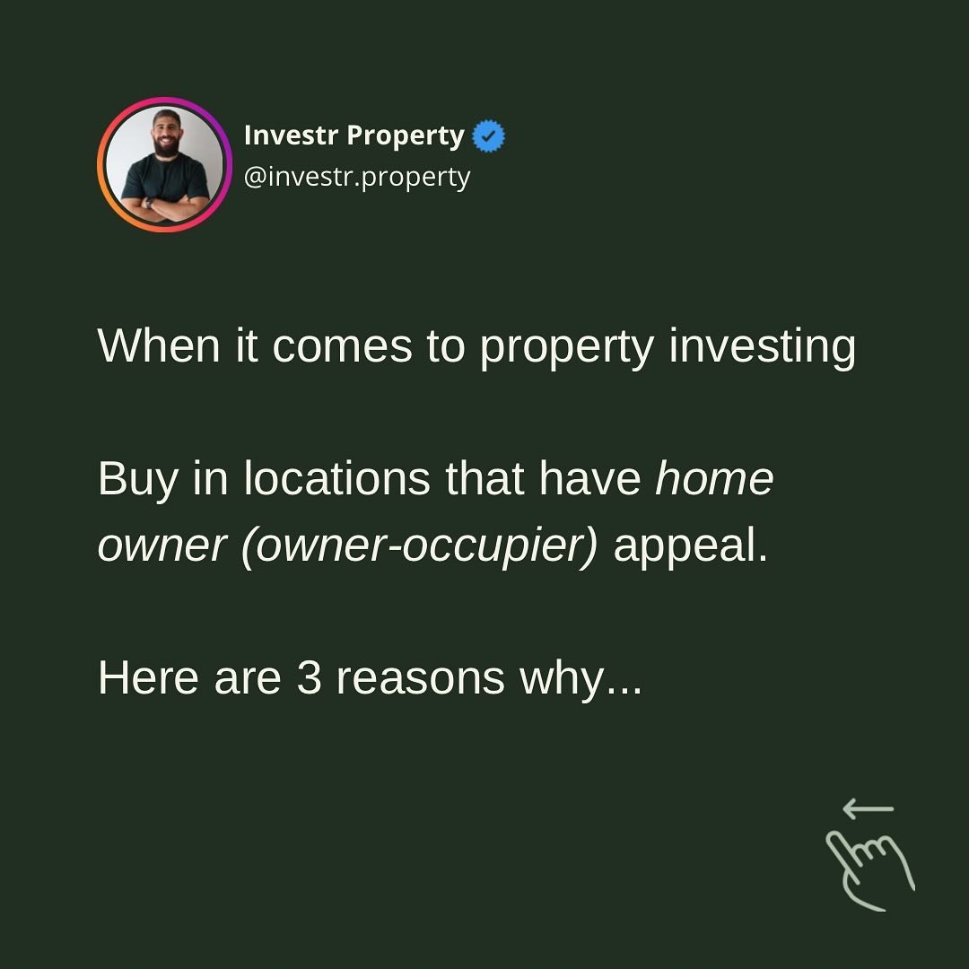 3 reasons you should buy property in locations that have owner-occupier appeal. 🏠🥑