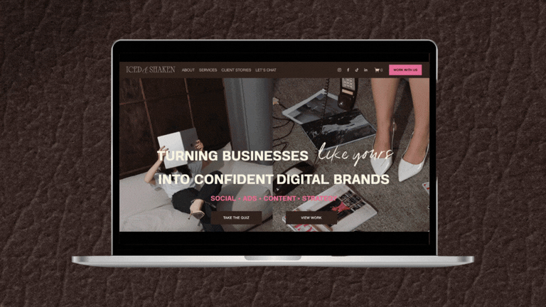 Iced & Shaken Website Design Scroll Through: Custom Squarespace Website Design by Milkshake Creative Agency