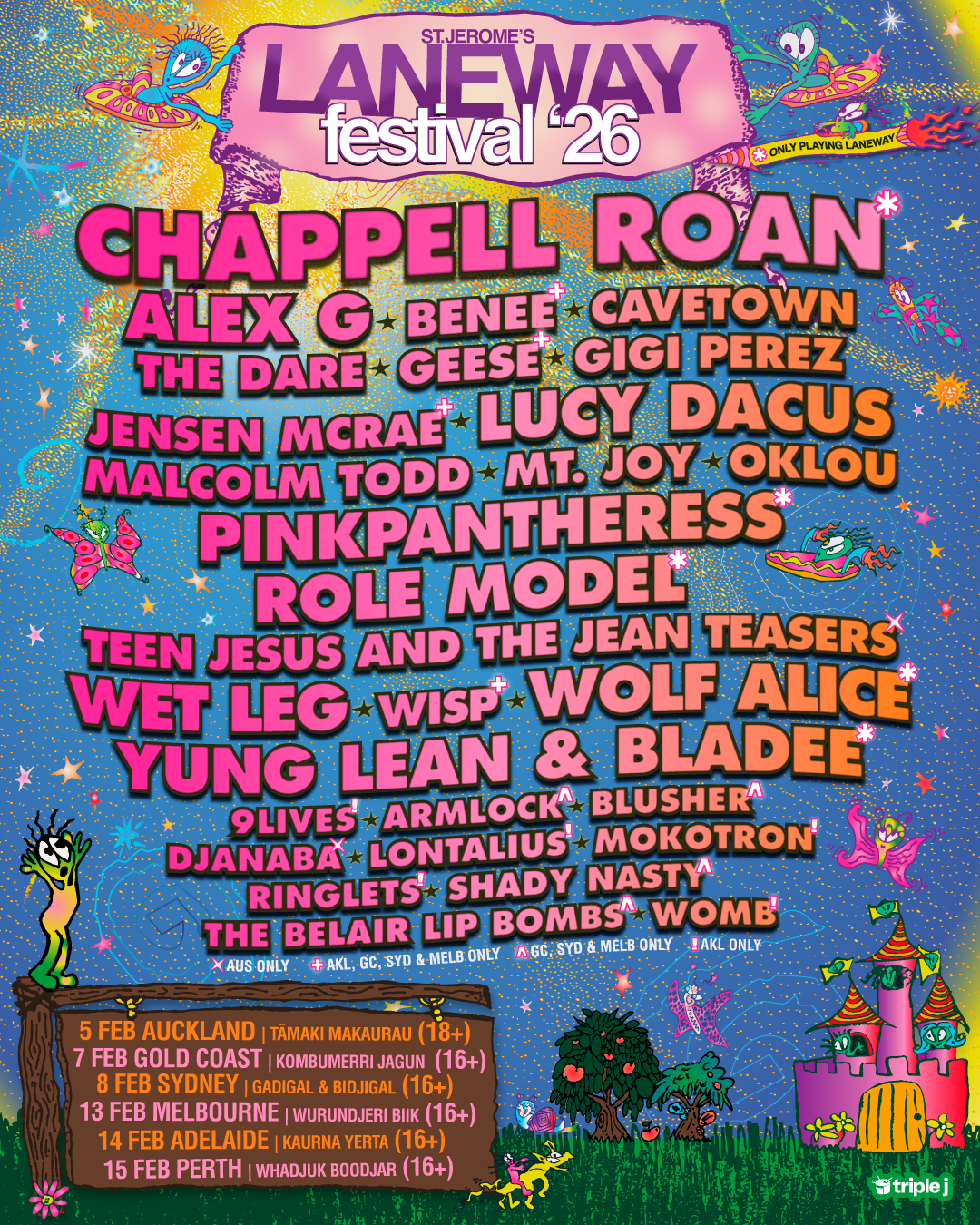 The headline poster of Laneway 2026.