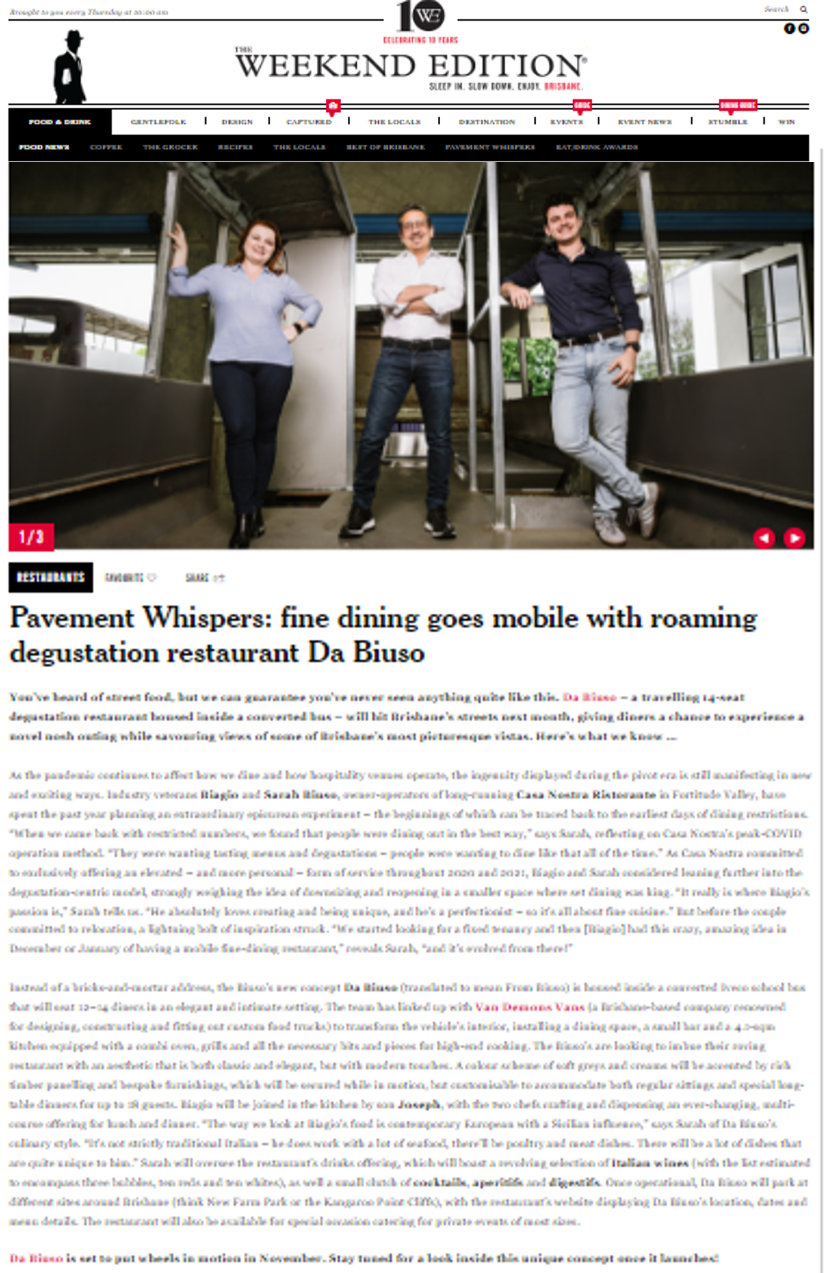 The Weekend Edition story on the Da Biuso pre-launch.