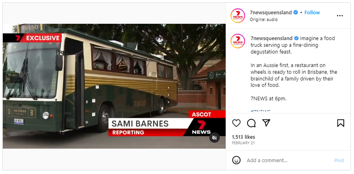 Seven News broadcast on the Da Biuso launch.