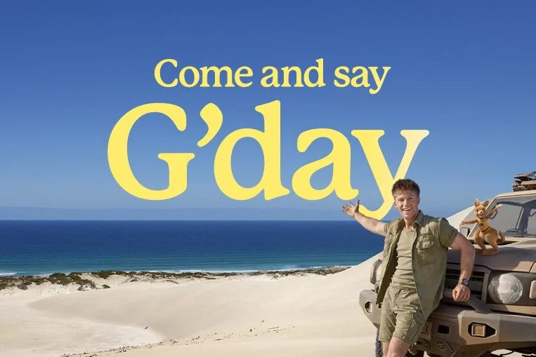 Robert Irwin pictured in a Tourism Australia ad.