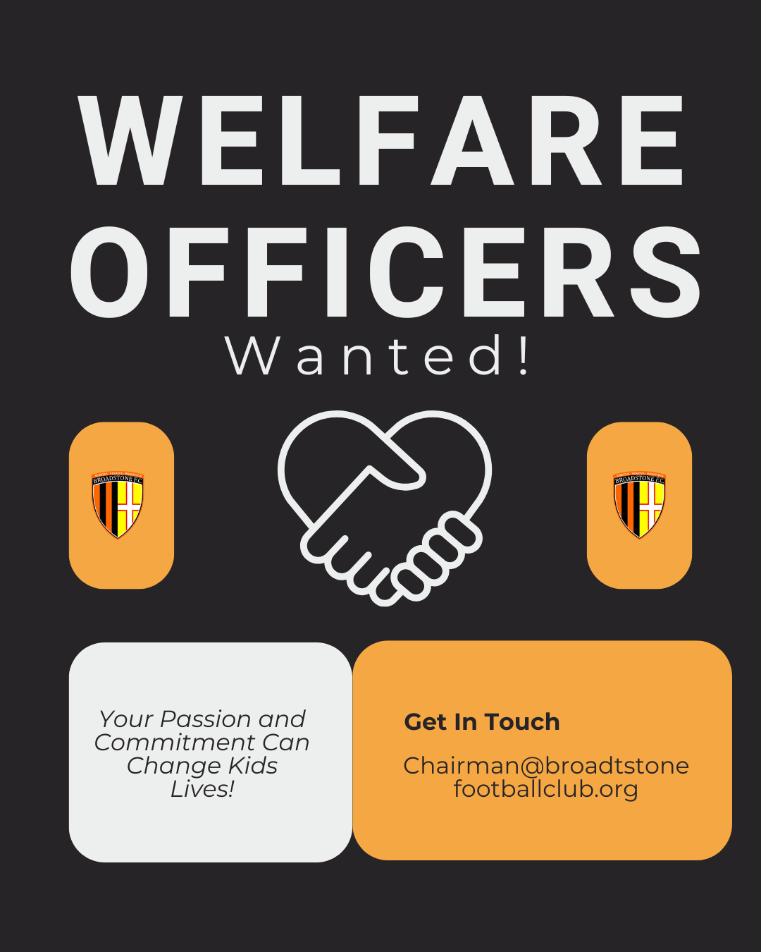 Welfare OFFICERS REQUIRED!