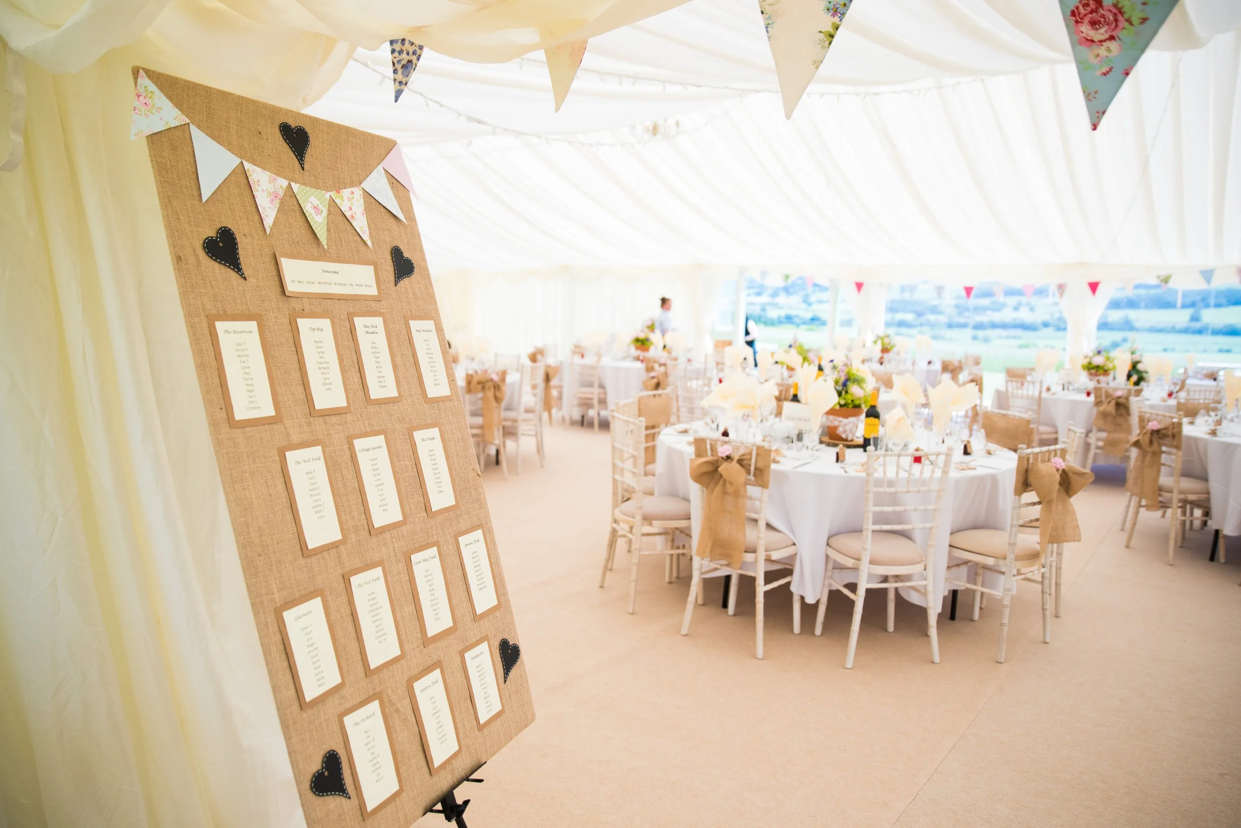 Ivory lined wedding reception entrance