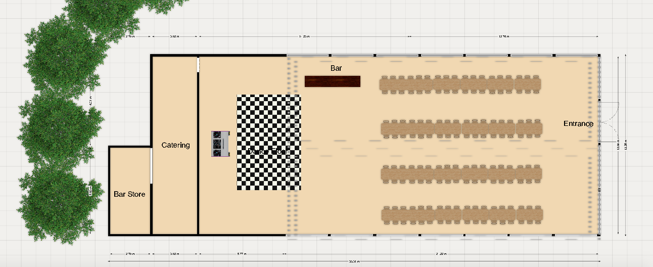 Clear Roof Marquee Floor Plan