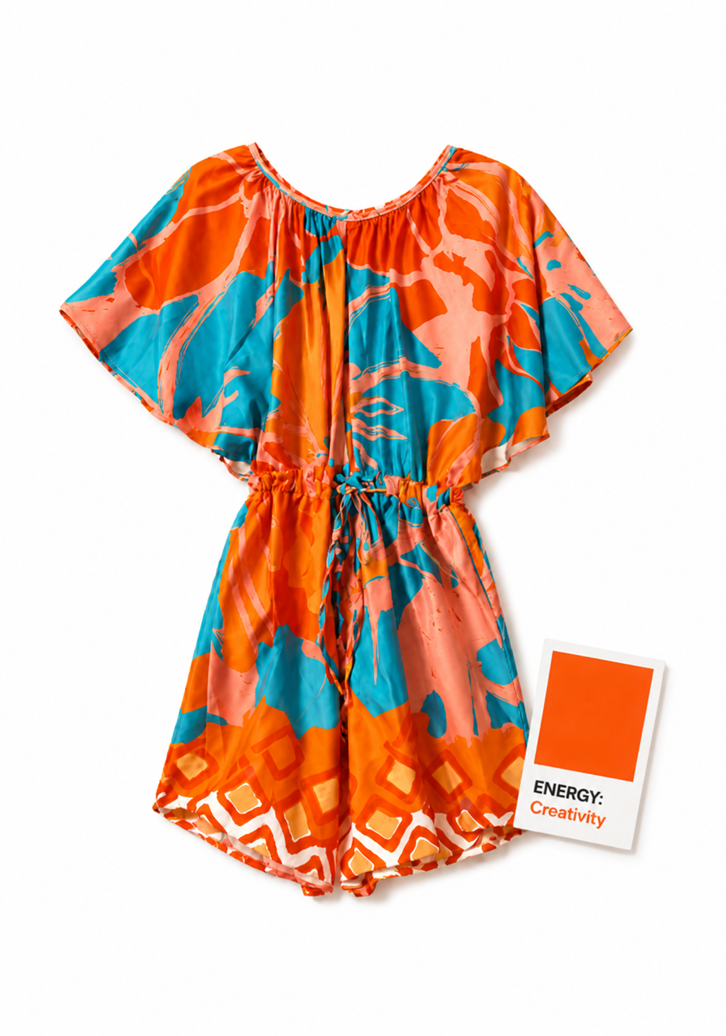 GiGi Playsuit - Orange / Teal