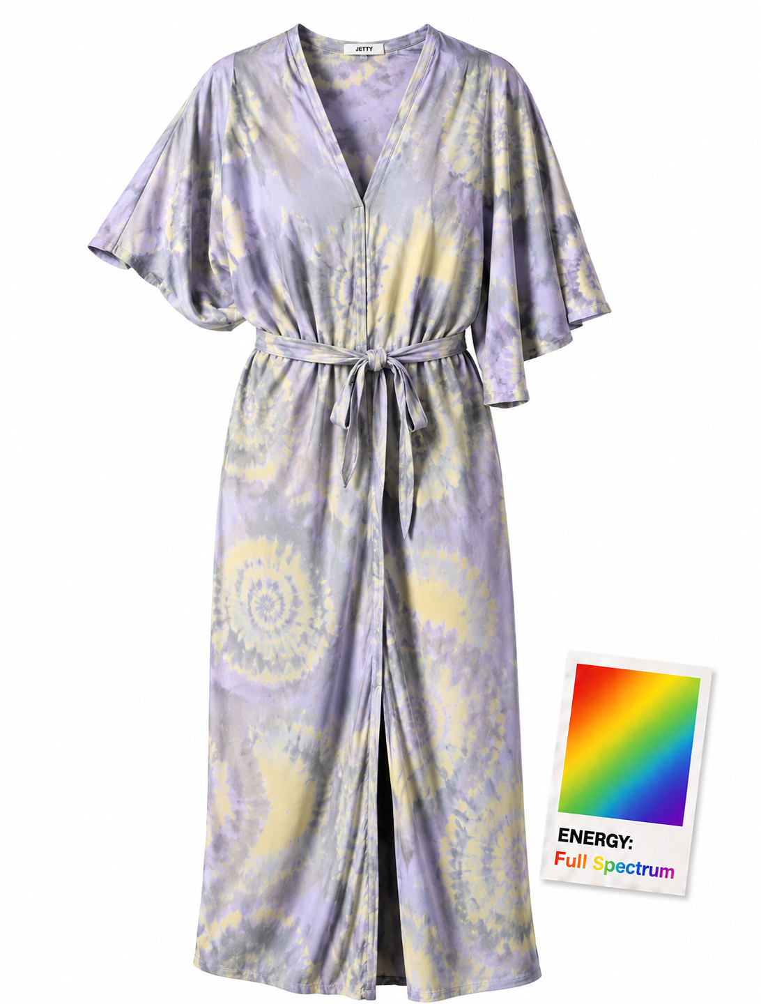 Acid Wash Silky Dress - Lilac / Lime
