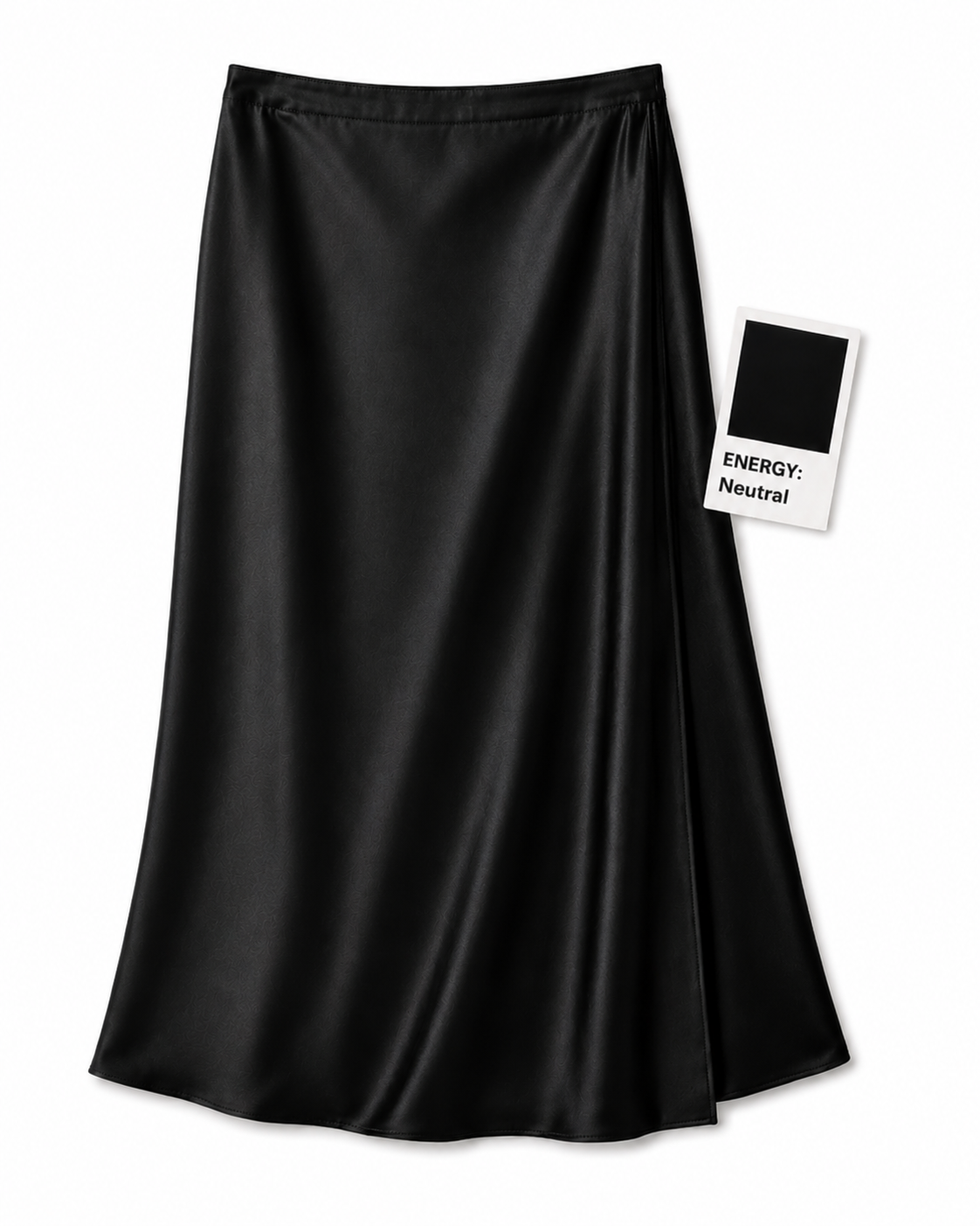 Satin A line Skirt - Black