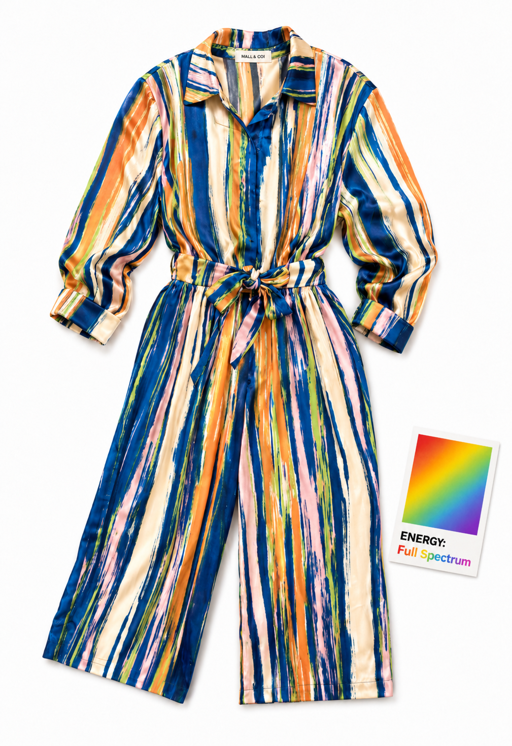 Chalk Stripe Co-ord - Blue / Orange