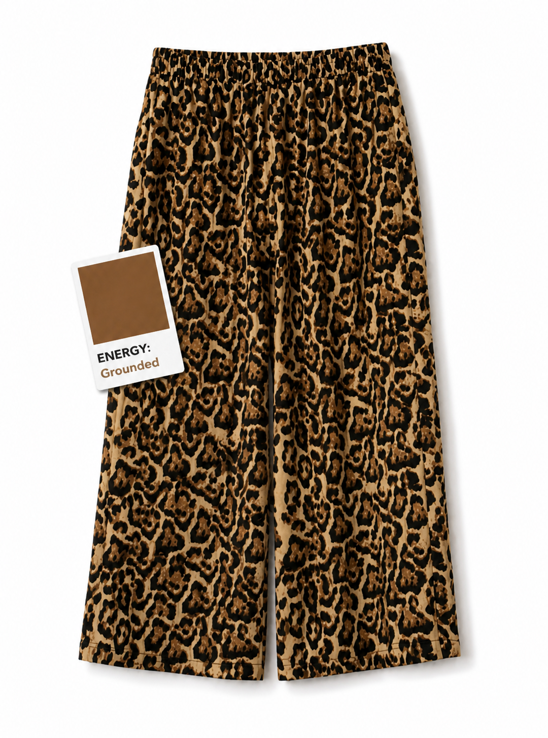 Large Print Silky Leopard Trousers
