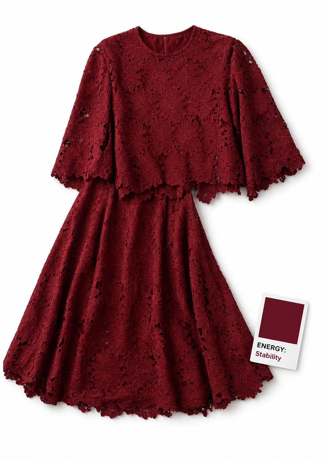 Lily Lace Co-ord - Wine
