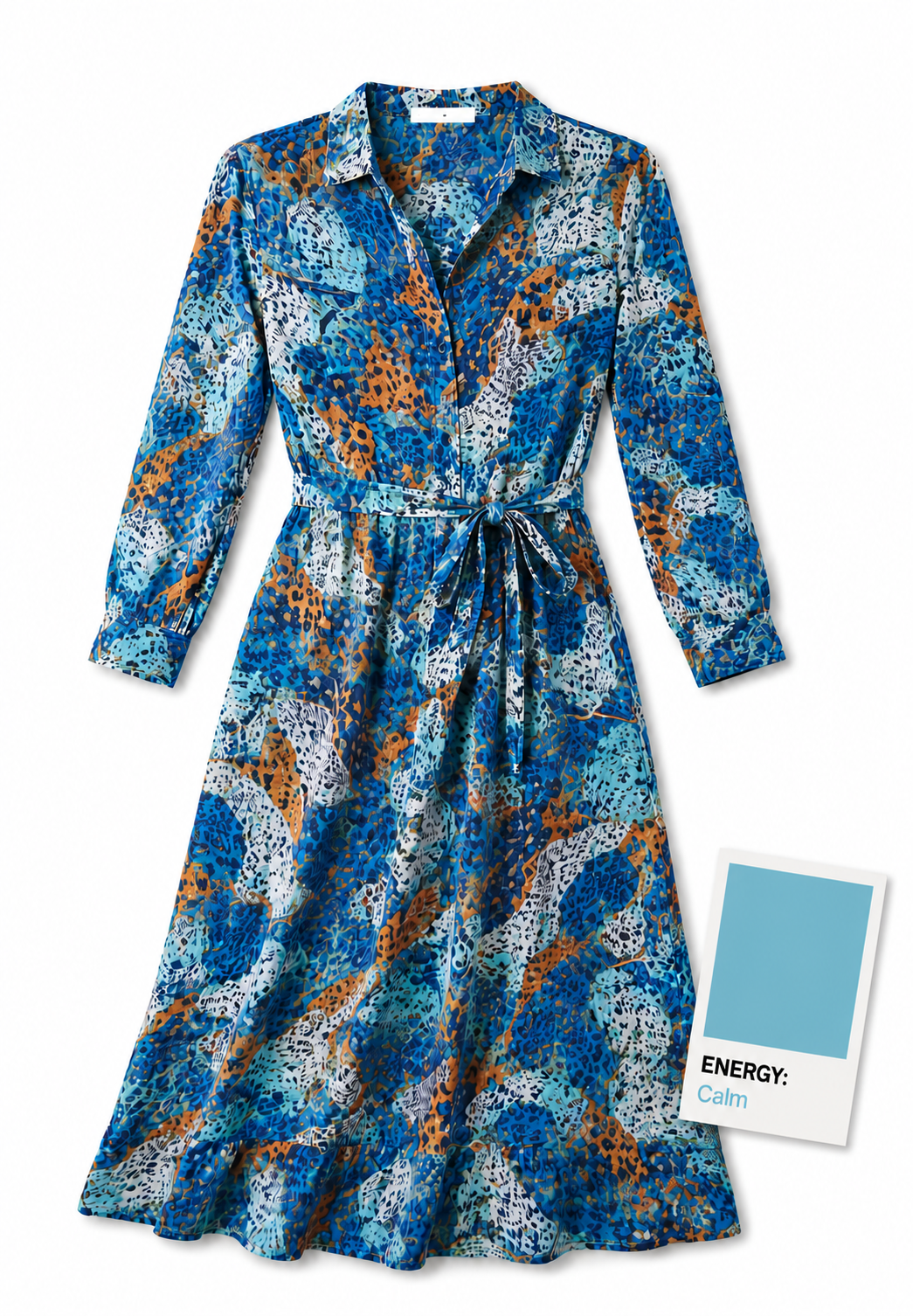 9 TO 5 Tie front Shirt Dress - Warm Tones