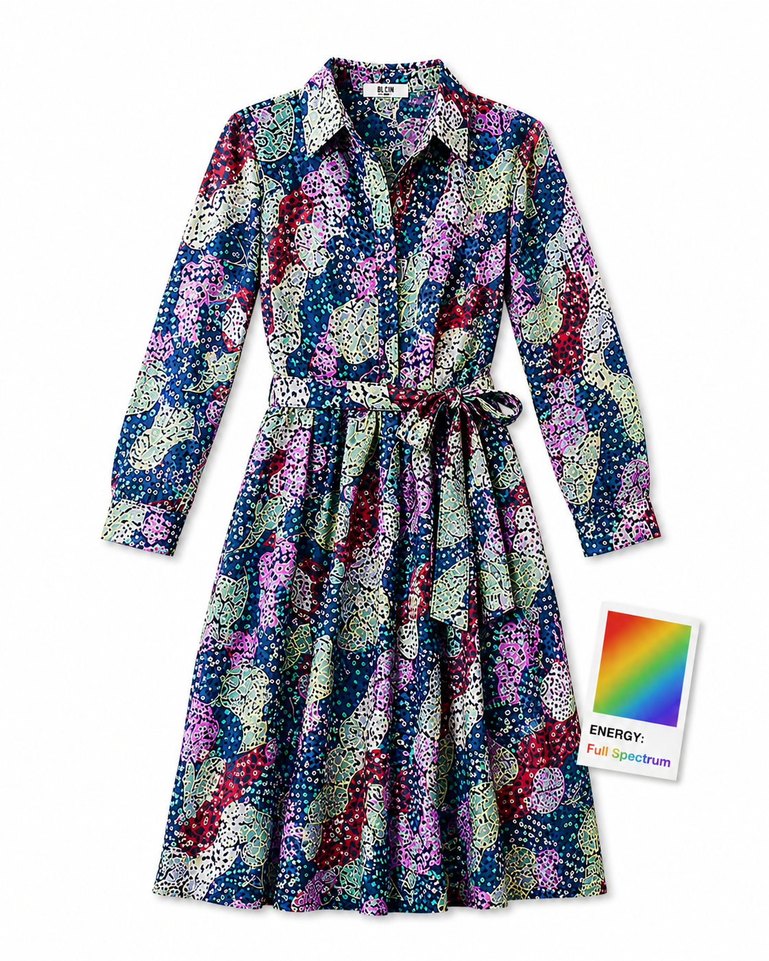 9 TO 5 Tie front shirt dress - Cool Tones