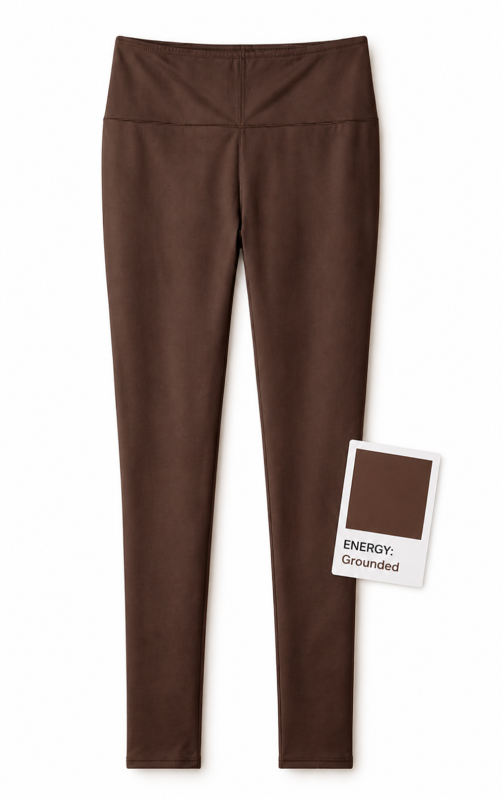 Leather Look Leggings - Brown