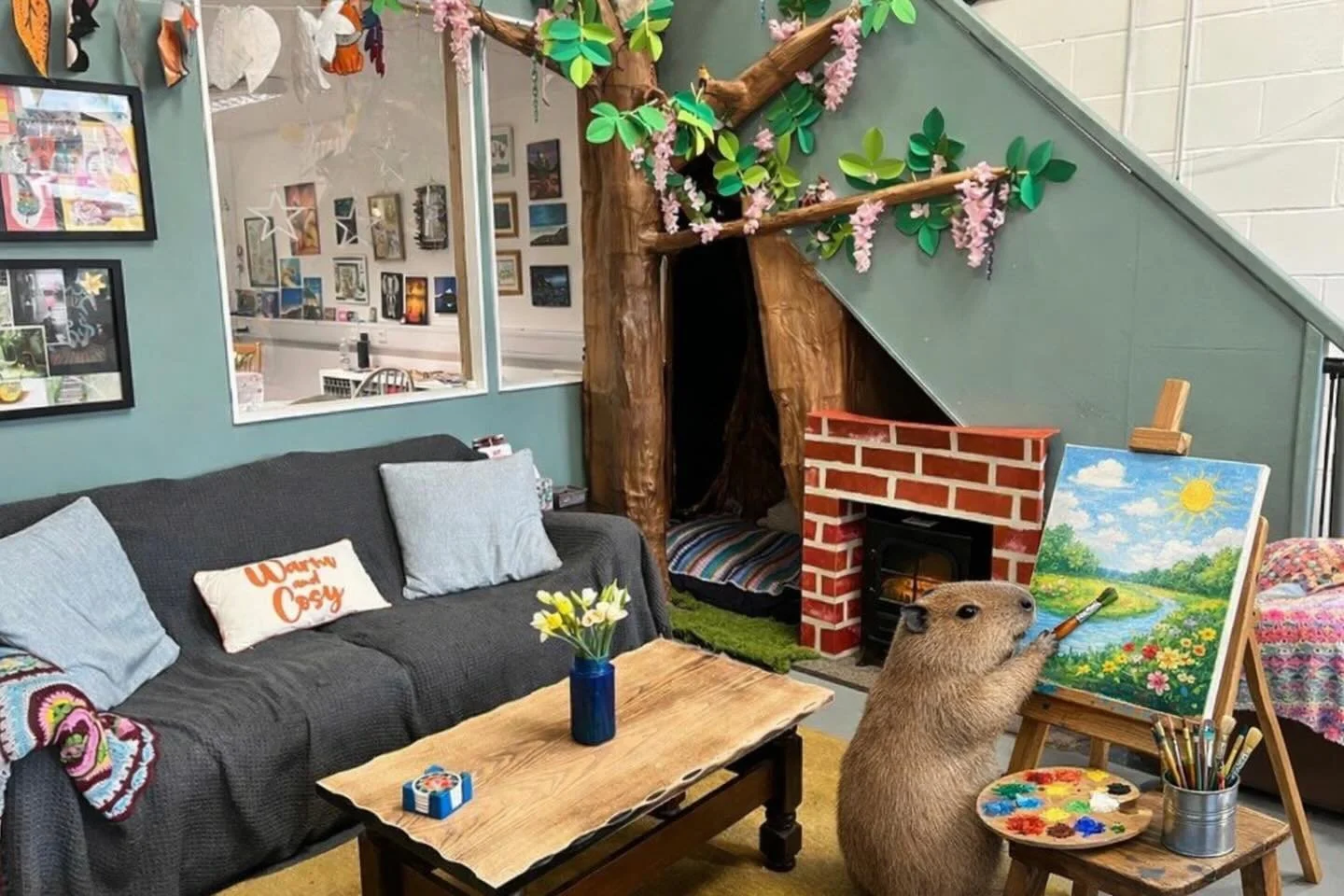 Ha haaa
Escaped Capybara taking the time to reflect on the adventures they&rsquo;ve had these past few weeks. 

The art centre is open over Easter holidays. Book classes as usual. 
Except:
Good Friday - closed
Easter Monday - closed
Weekends - closed