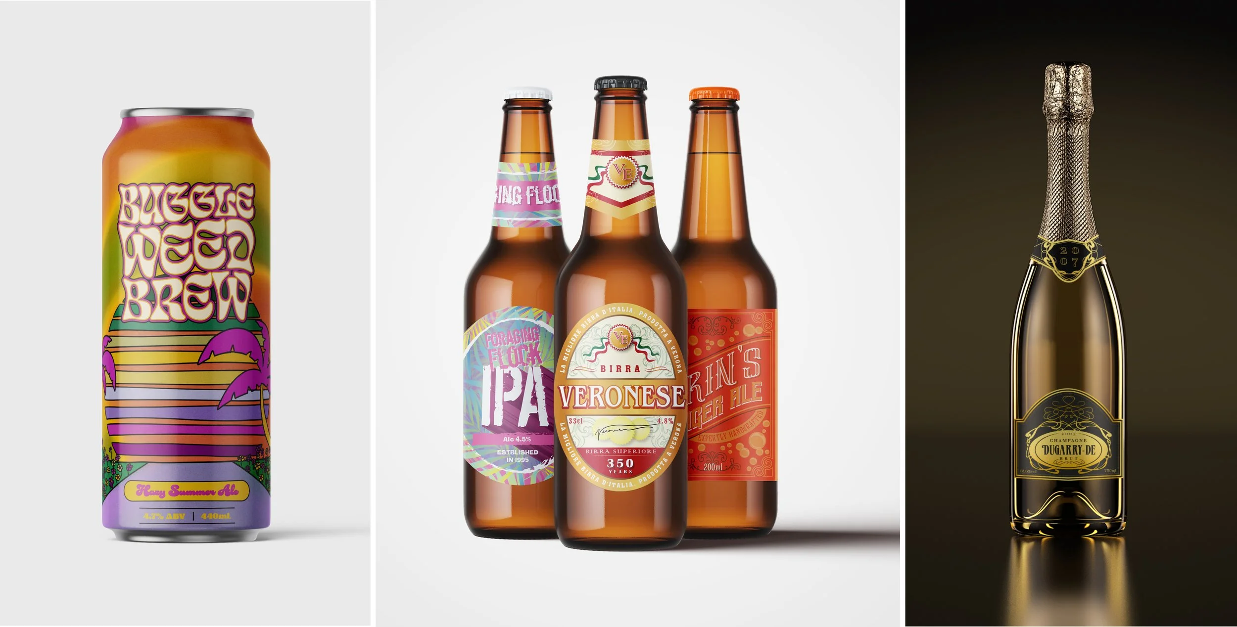 Various drinks labels created for Channel 4’s ‘Hollyoaks’
