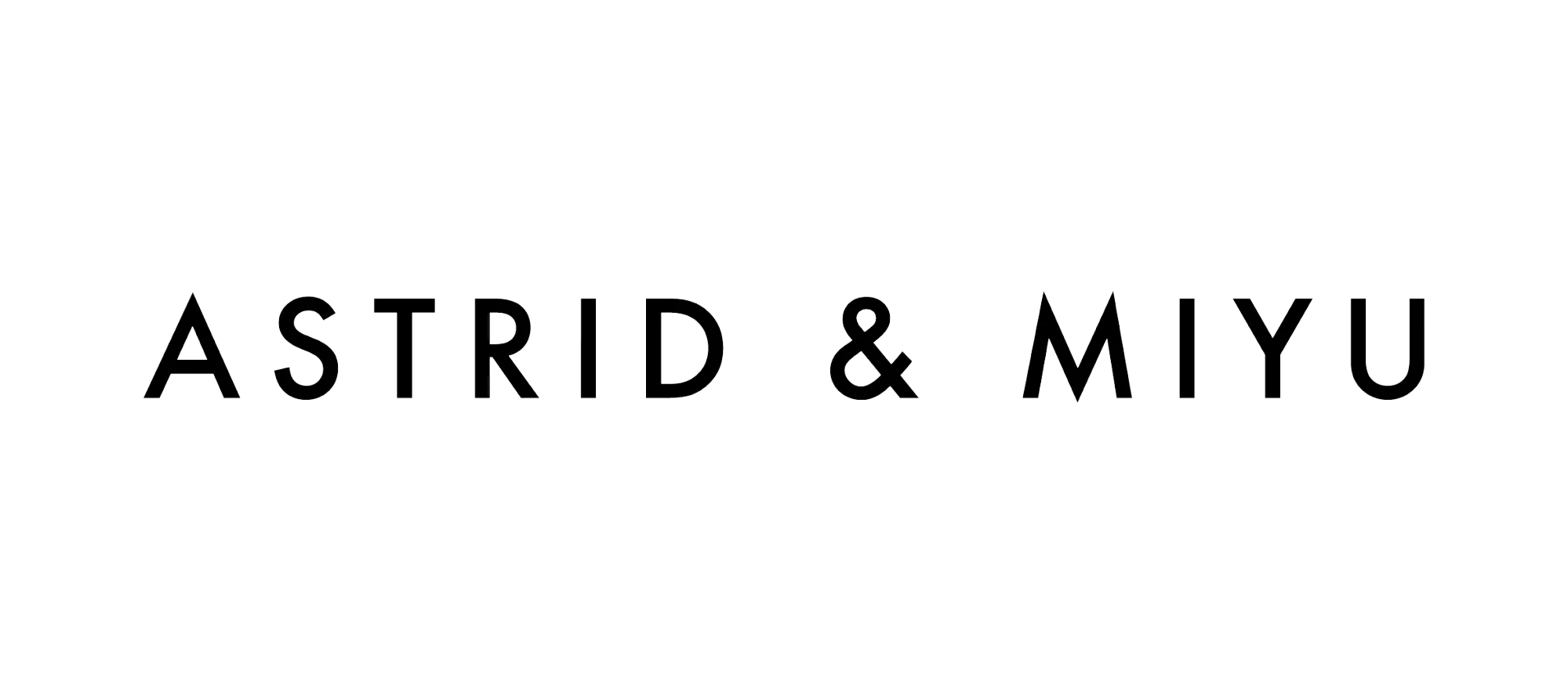 Black text on a white background reads "ASTRID & MIYU" in a simple, modern font.