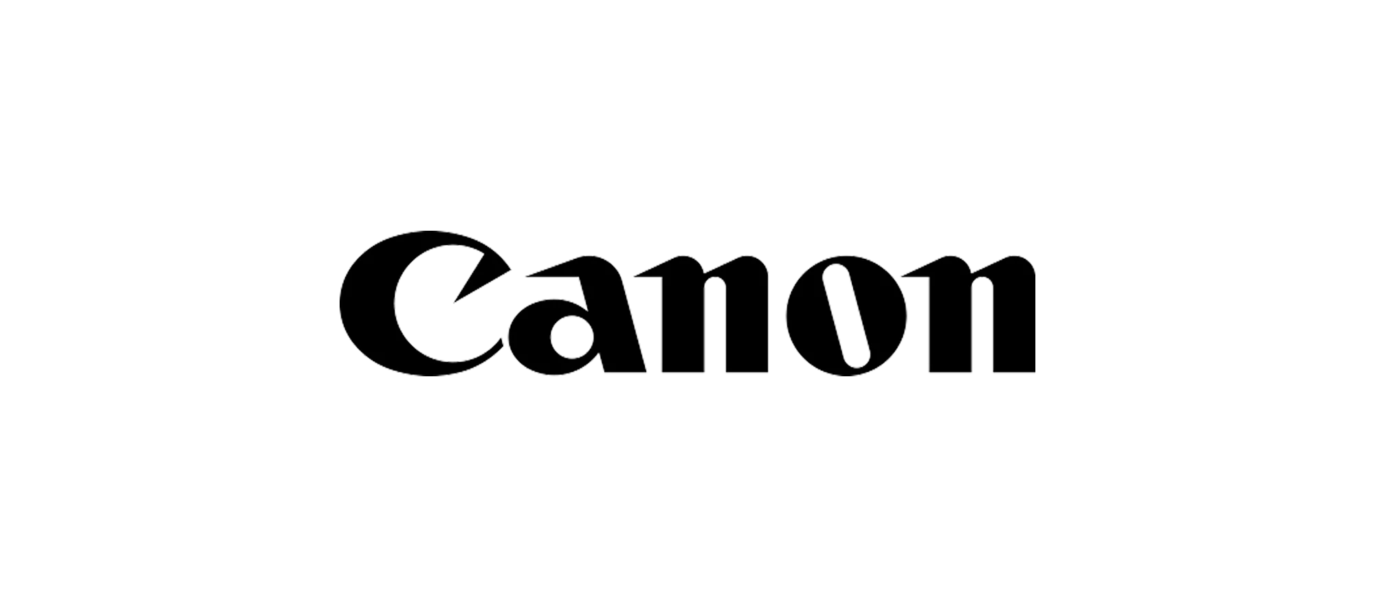 Black text reading 'Canon' on a white background.