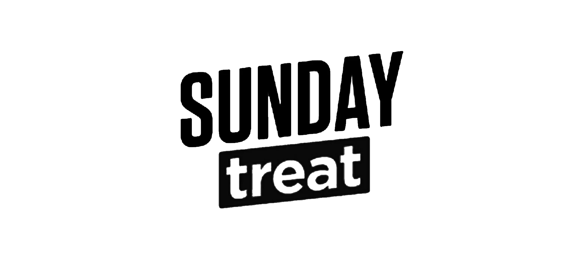 Black text on a white background that reads 'SUNDAY treat' with 'SUNDAY' in large font and 'treat' in smaller font underneath.